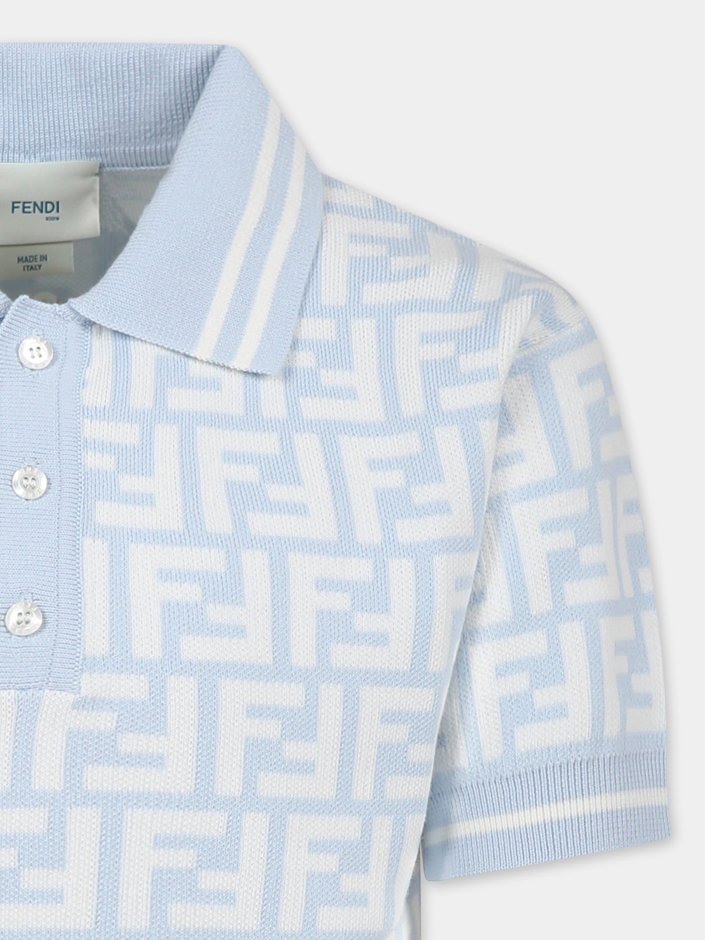 Polo bleu clair pour garçon avec FF