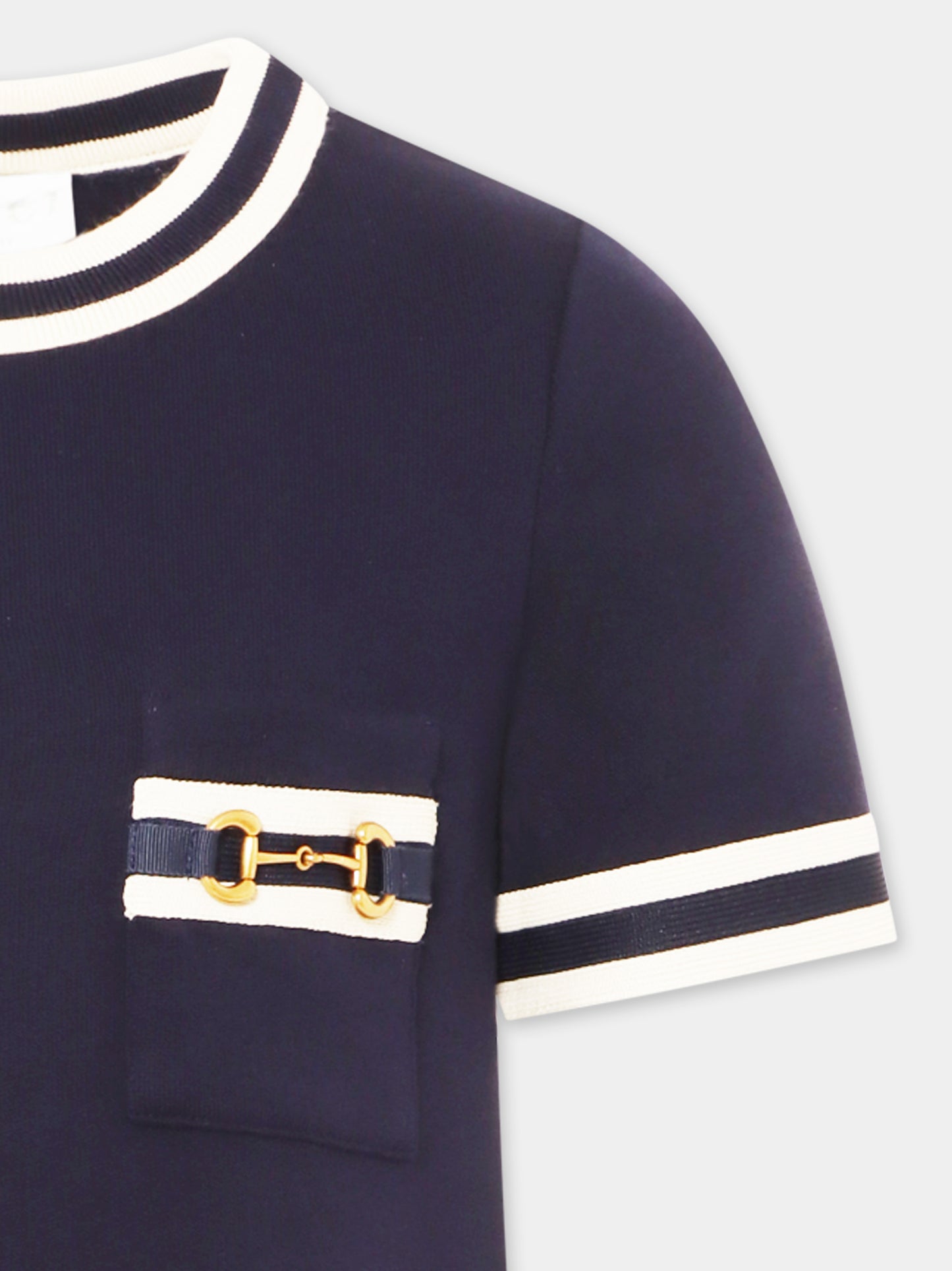 Robe bleu pour fille avec mors emblématique