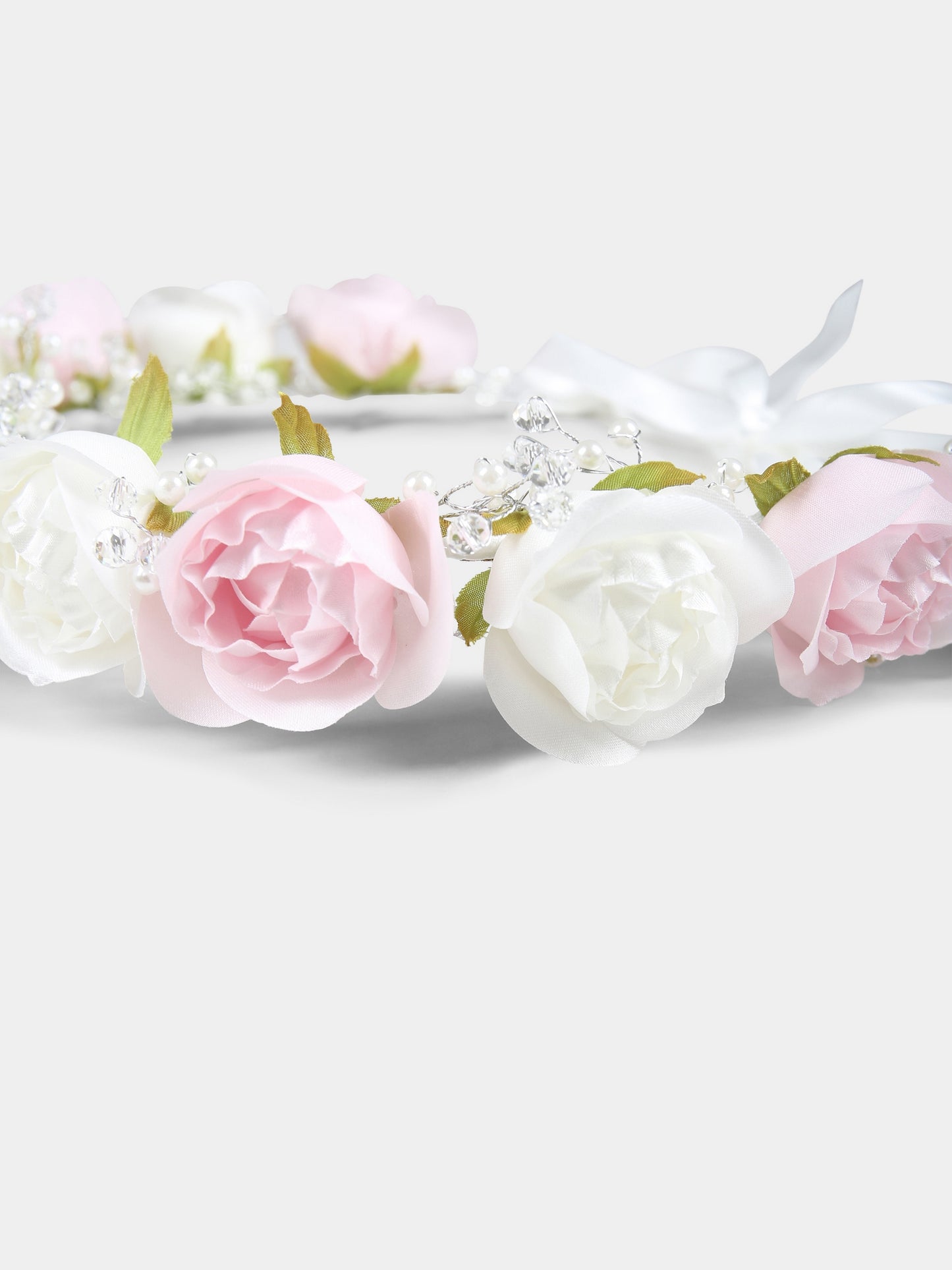 Bandeau blanc pour fille avec fleurs