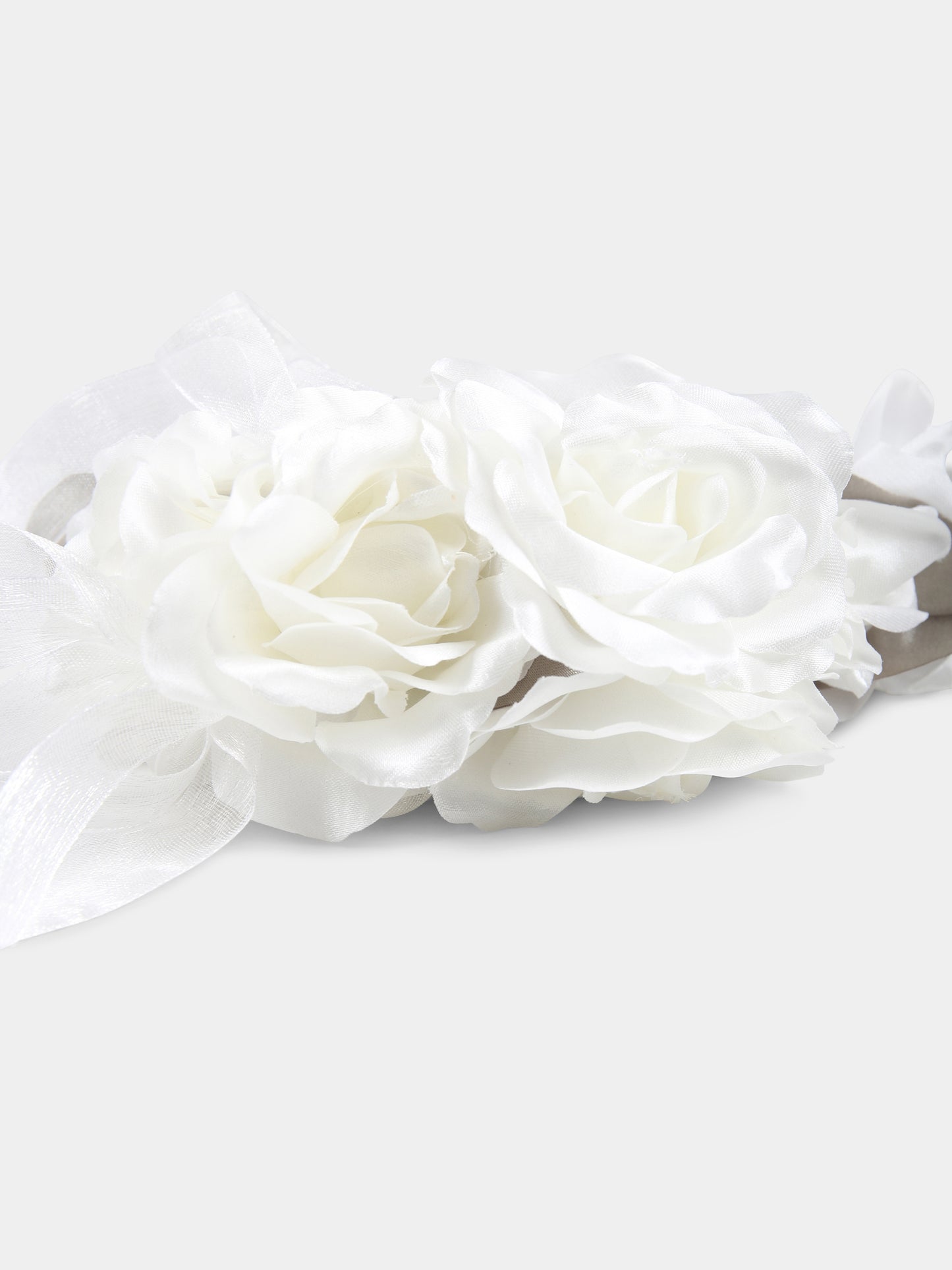 Bandeau blanc pour fille avec fleurs
