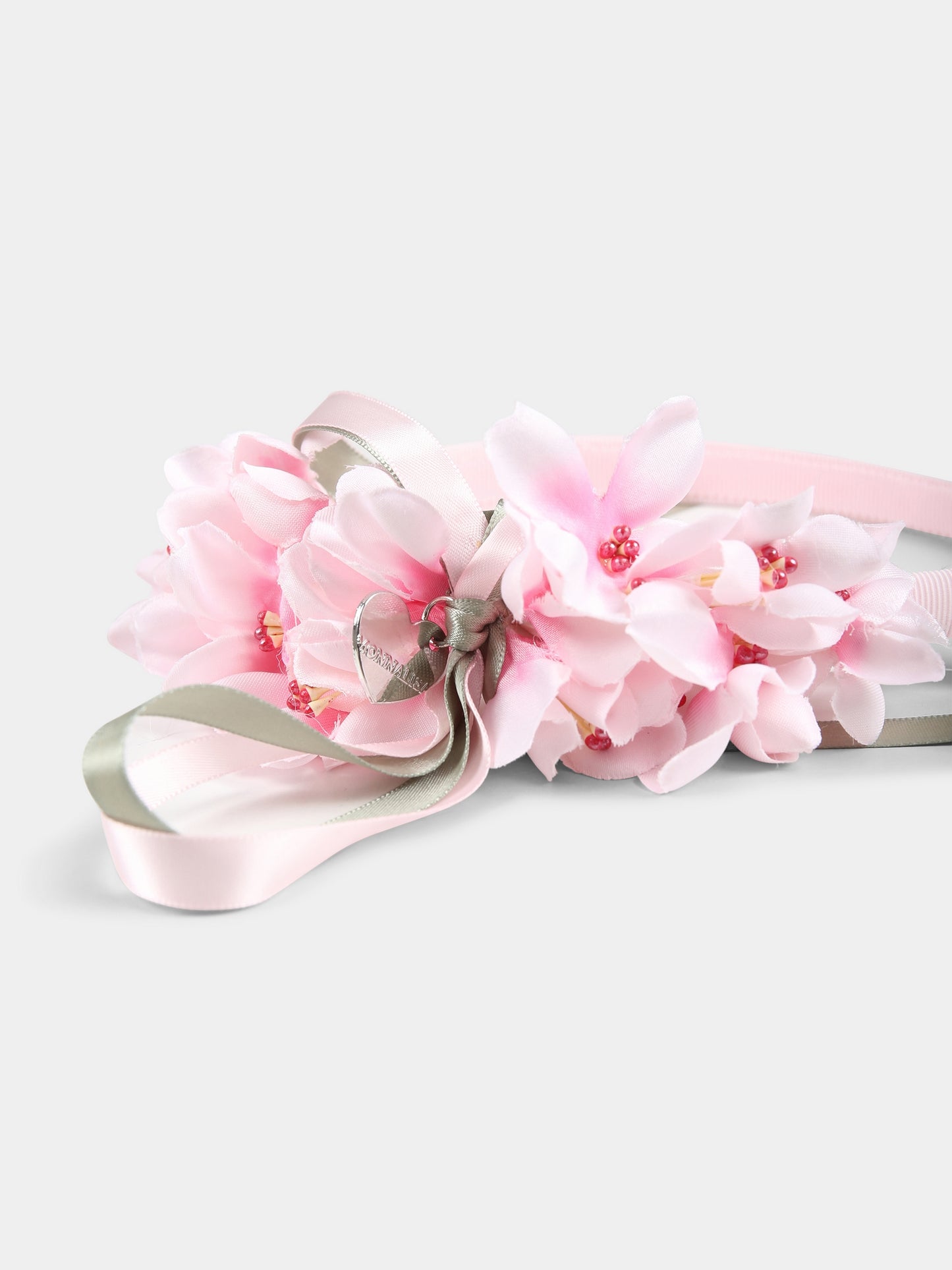 Bandeau rose pour fille avec fleurs