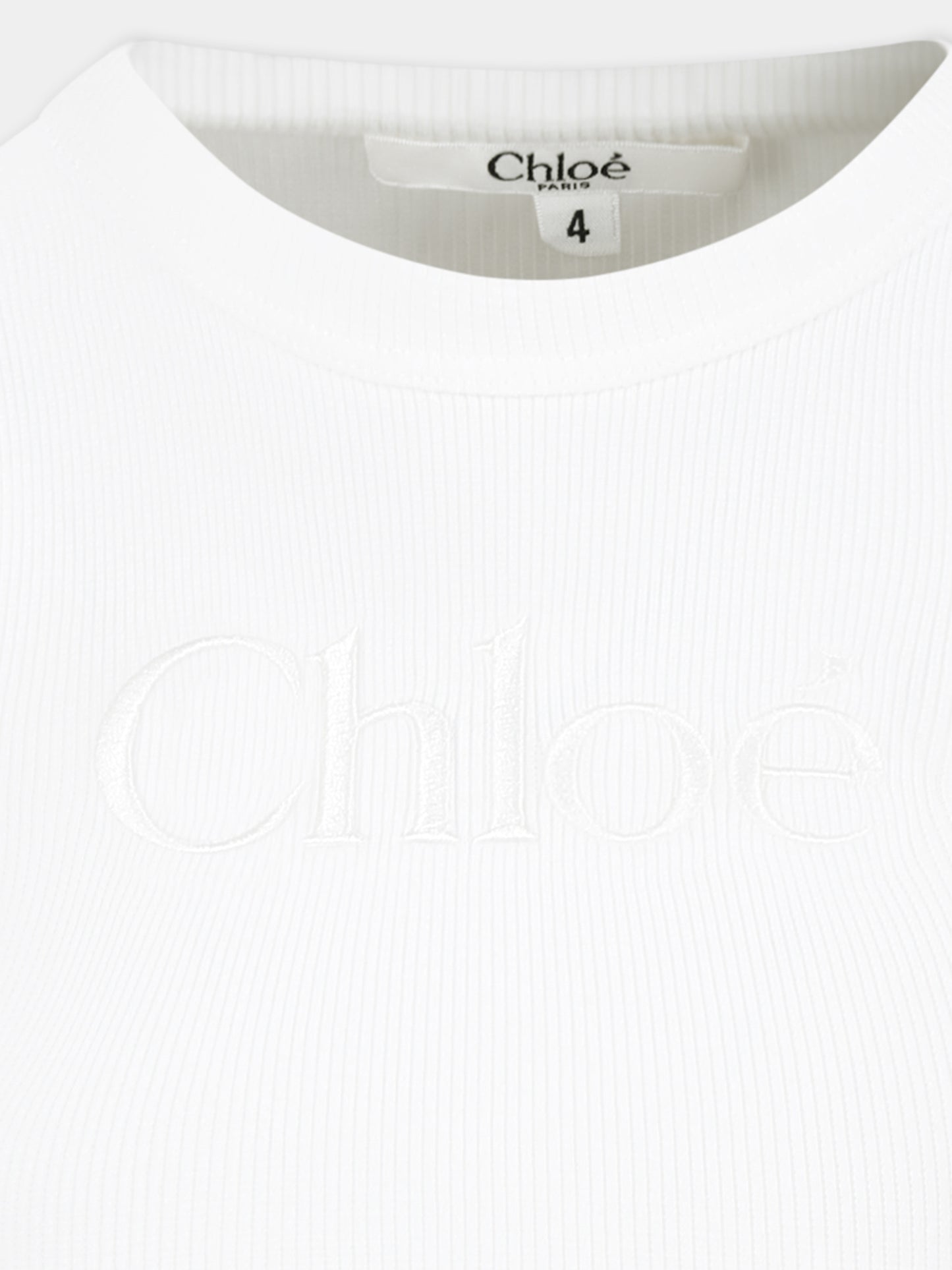 Top court blanc pour fille avec logo