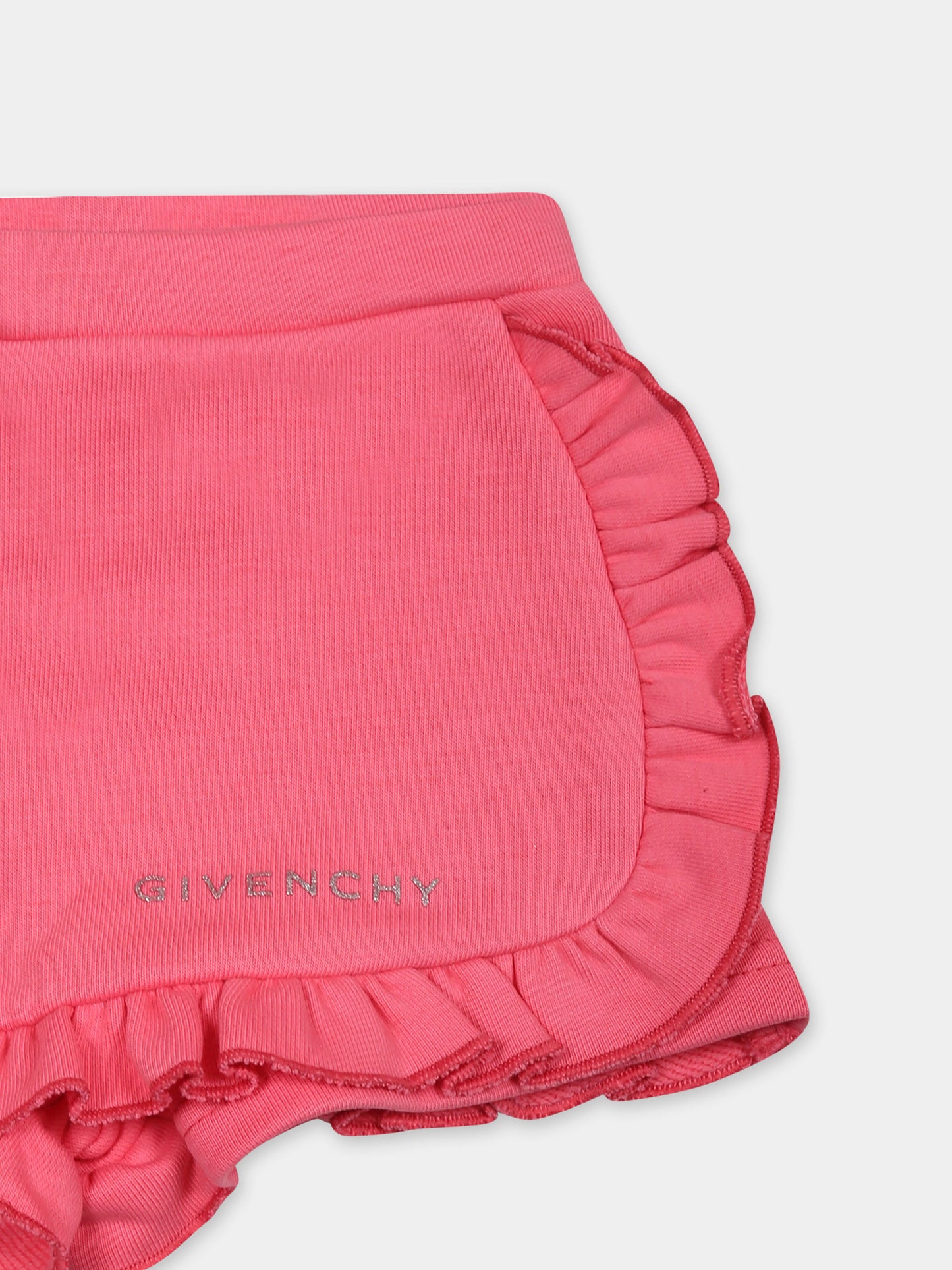 Short fuchsia pour bébé fille avec logo