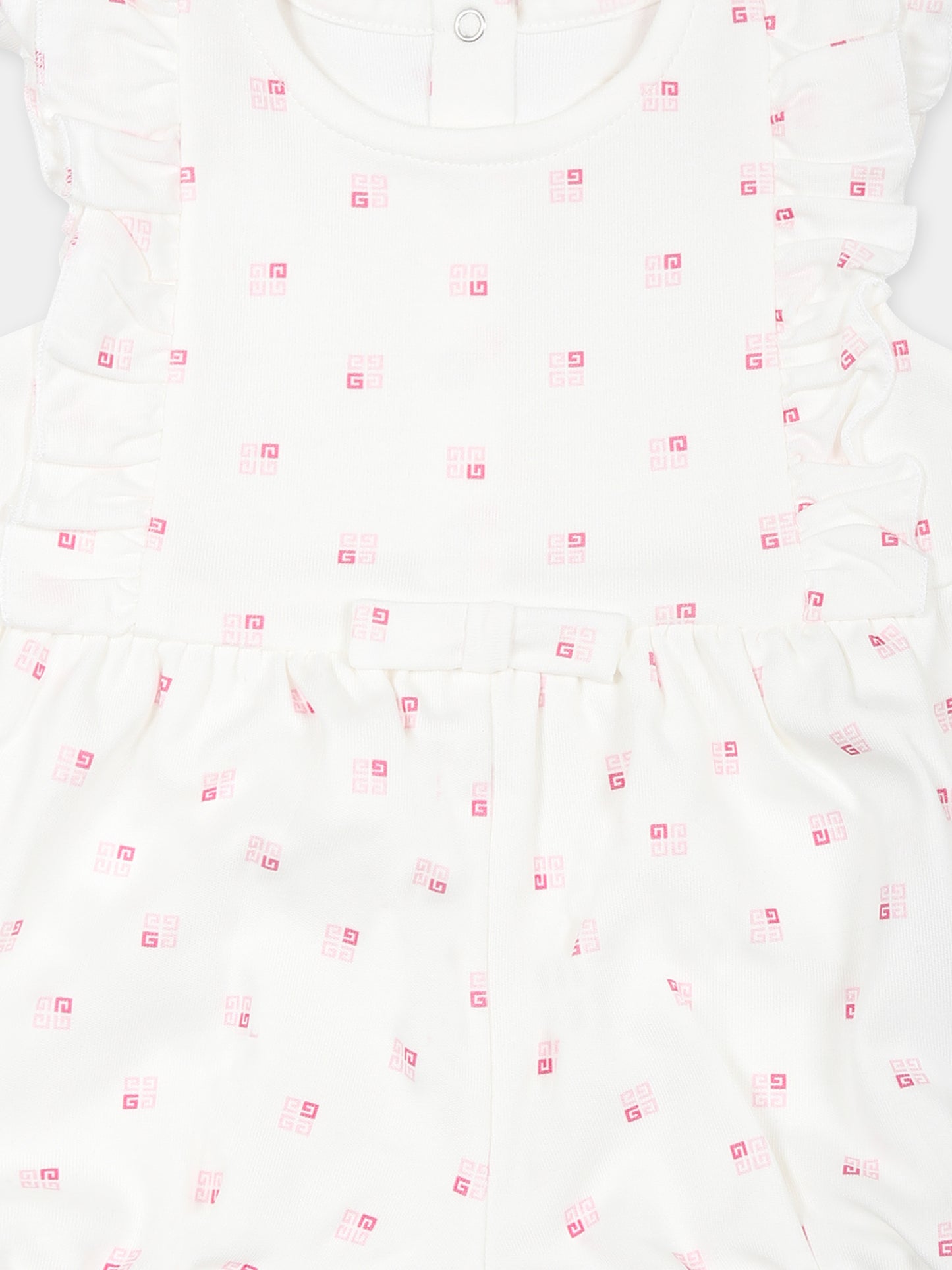 Pagliaccetto bianco per neonata con motivo 4G all over,Givenchy Kids,H30608 44Z