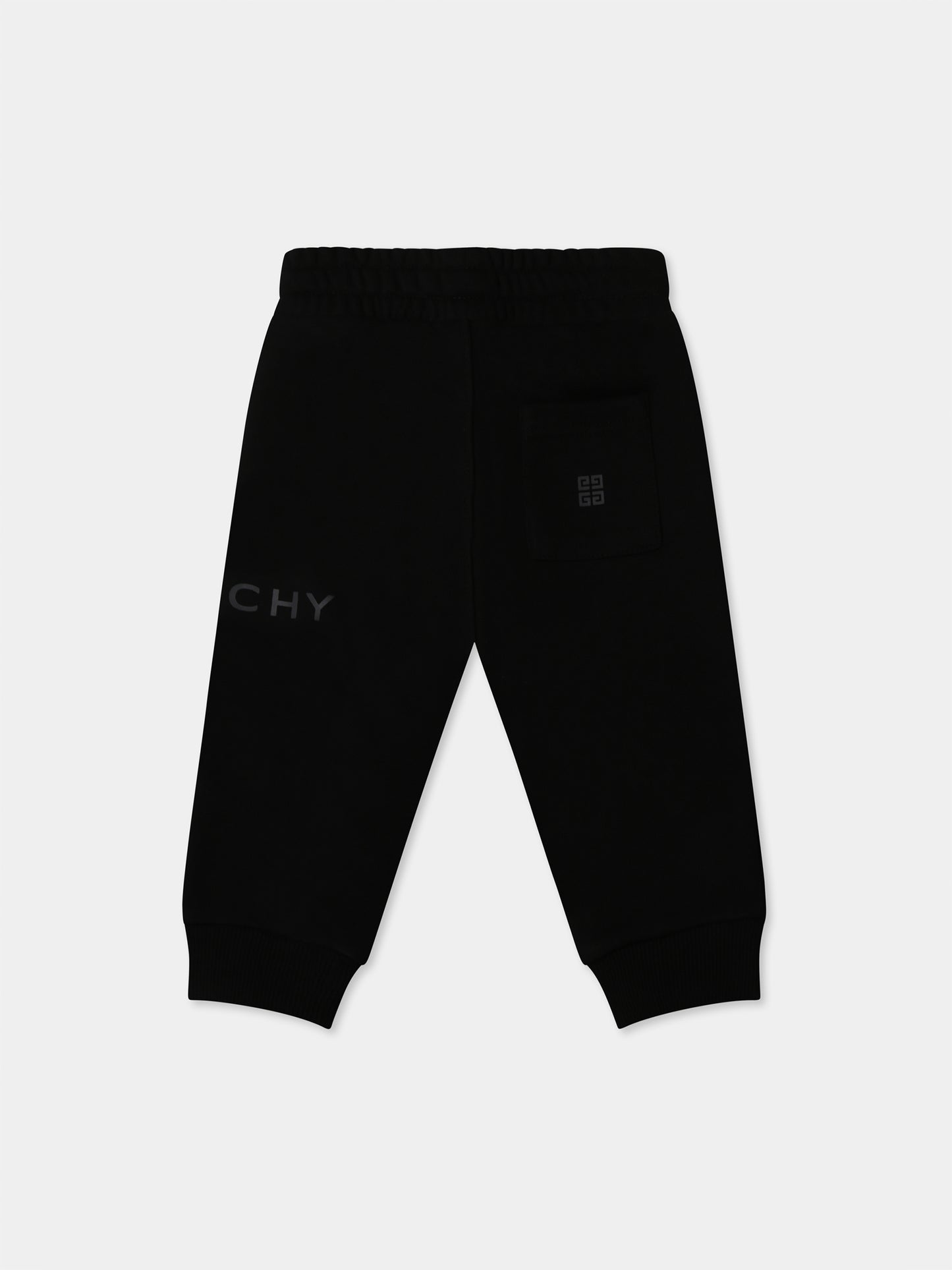 Pantalon noir pour bébé garçon avec logo