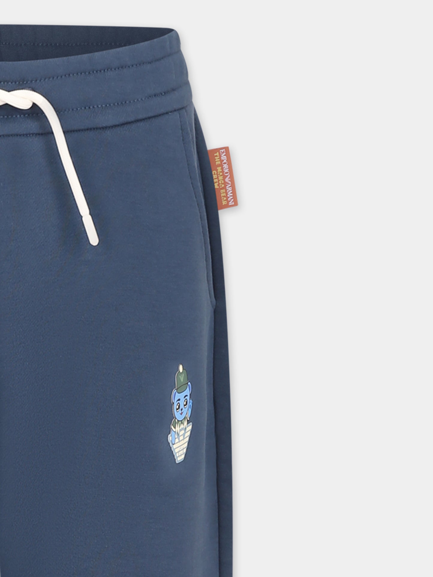 Pantaloni blu per bambino con Manga Bear,Emporio Armani,EB000275 AF13552 UB150