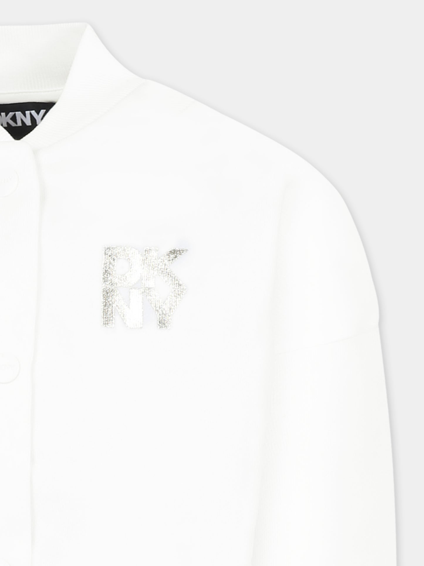 Felpa nera per bambina con logo,Dkny,D62284 117