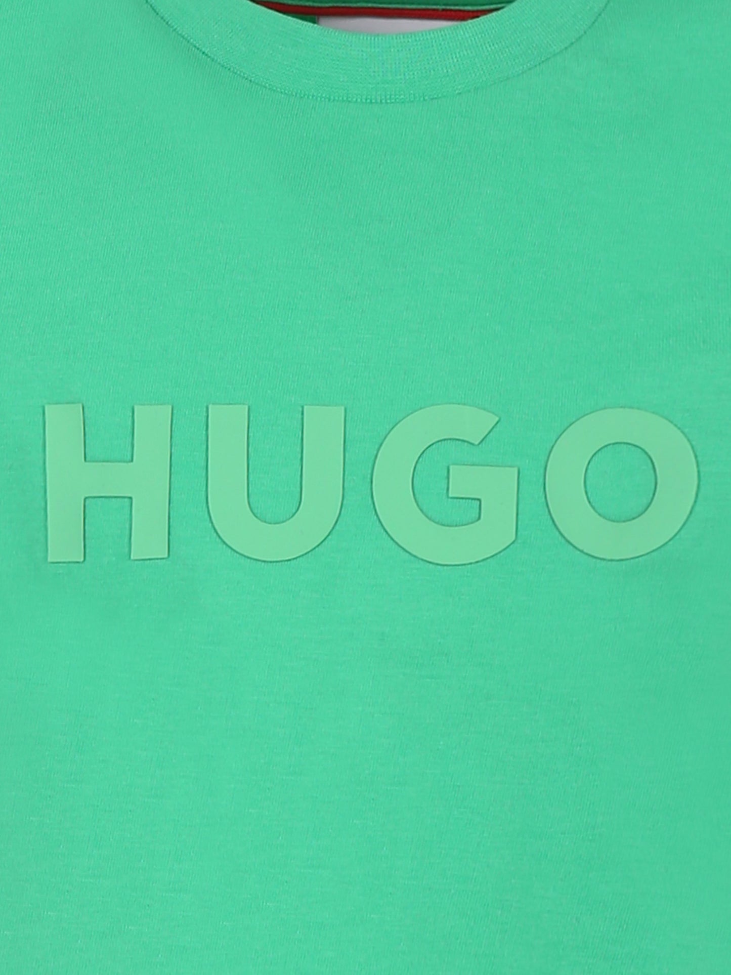 T-shirt vert pour garçon avec logo