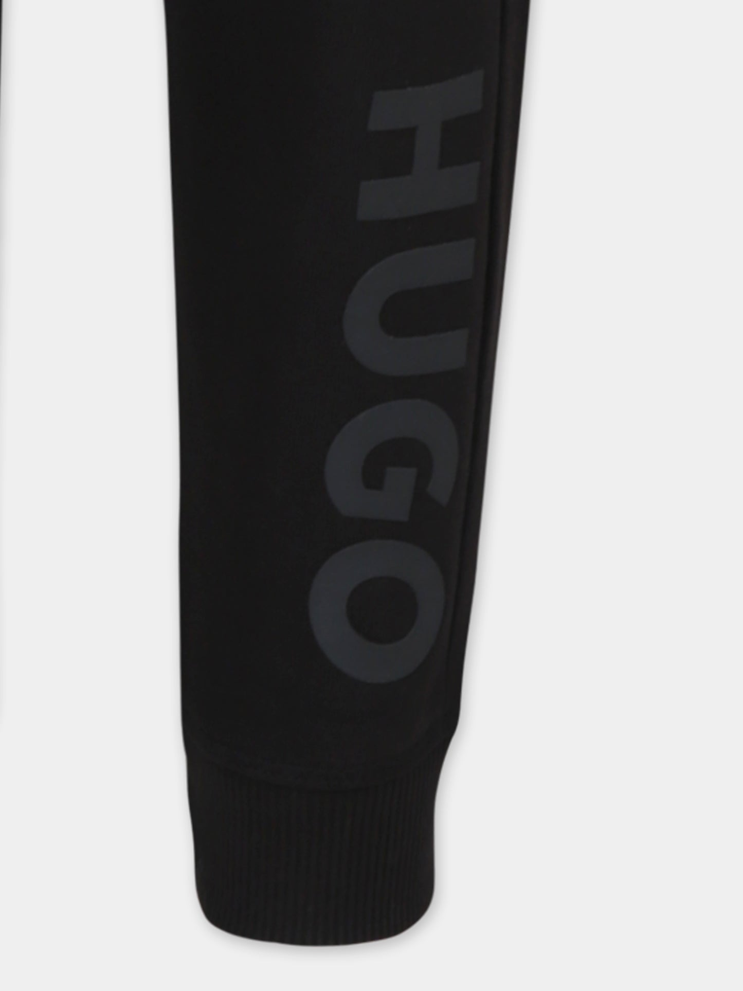 Pantaloni neri per bambino con logo,Hugo,G00362 09B