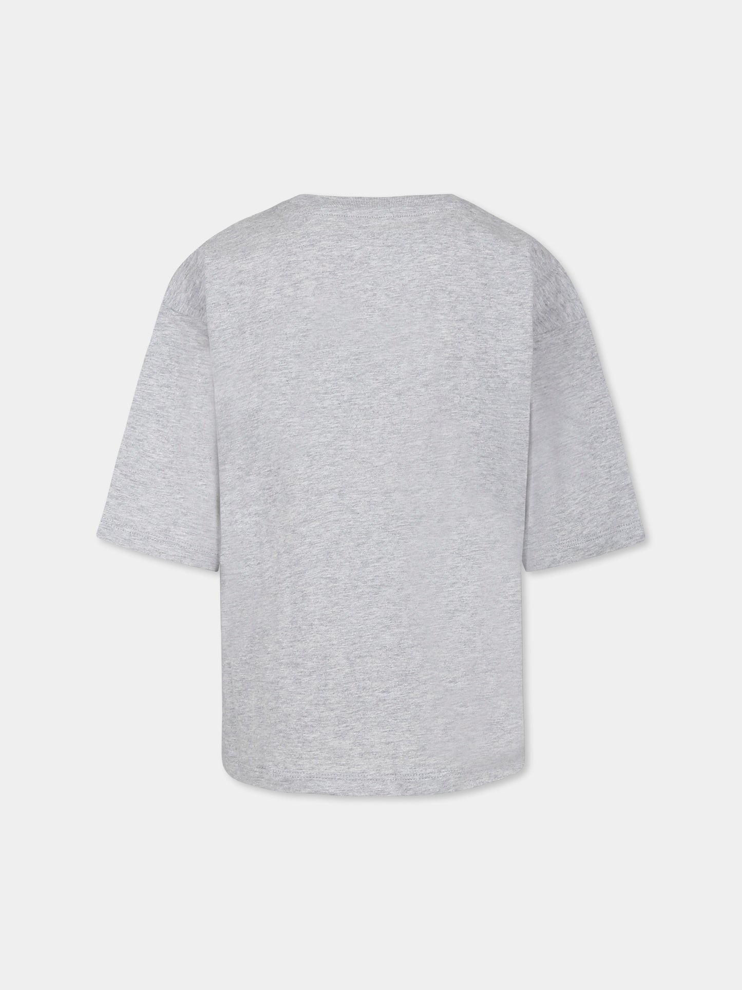 T-shirt grigia per bambina con scritta Amour in strass,Zadig & Voltaire Kids,X60319 A07