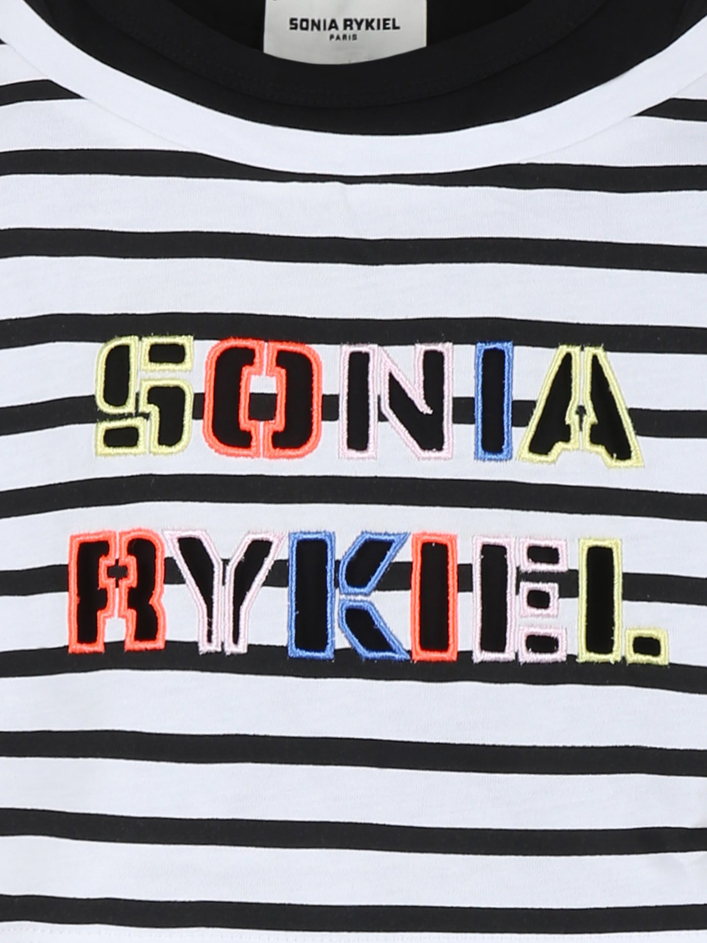 T-shirt crop multicolor per bambina con logo,Sonia Rykiel Paris,A00310 09B