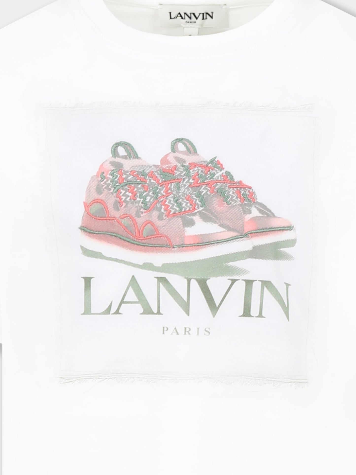 T-shirt blanc pour fille avec imprimé baskets