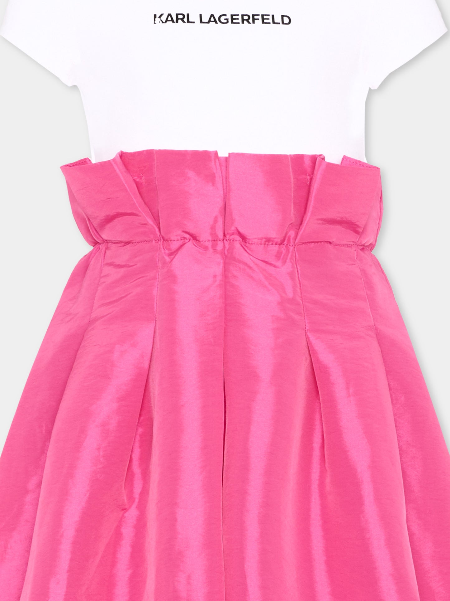 Vestito fucsia per bambina con logo,Karl Lagerfeld Kids,Z30460 S01