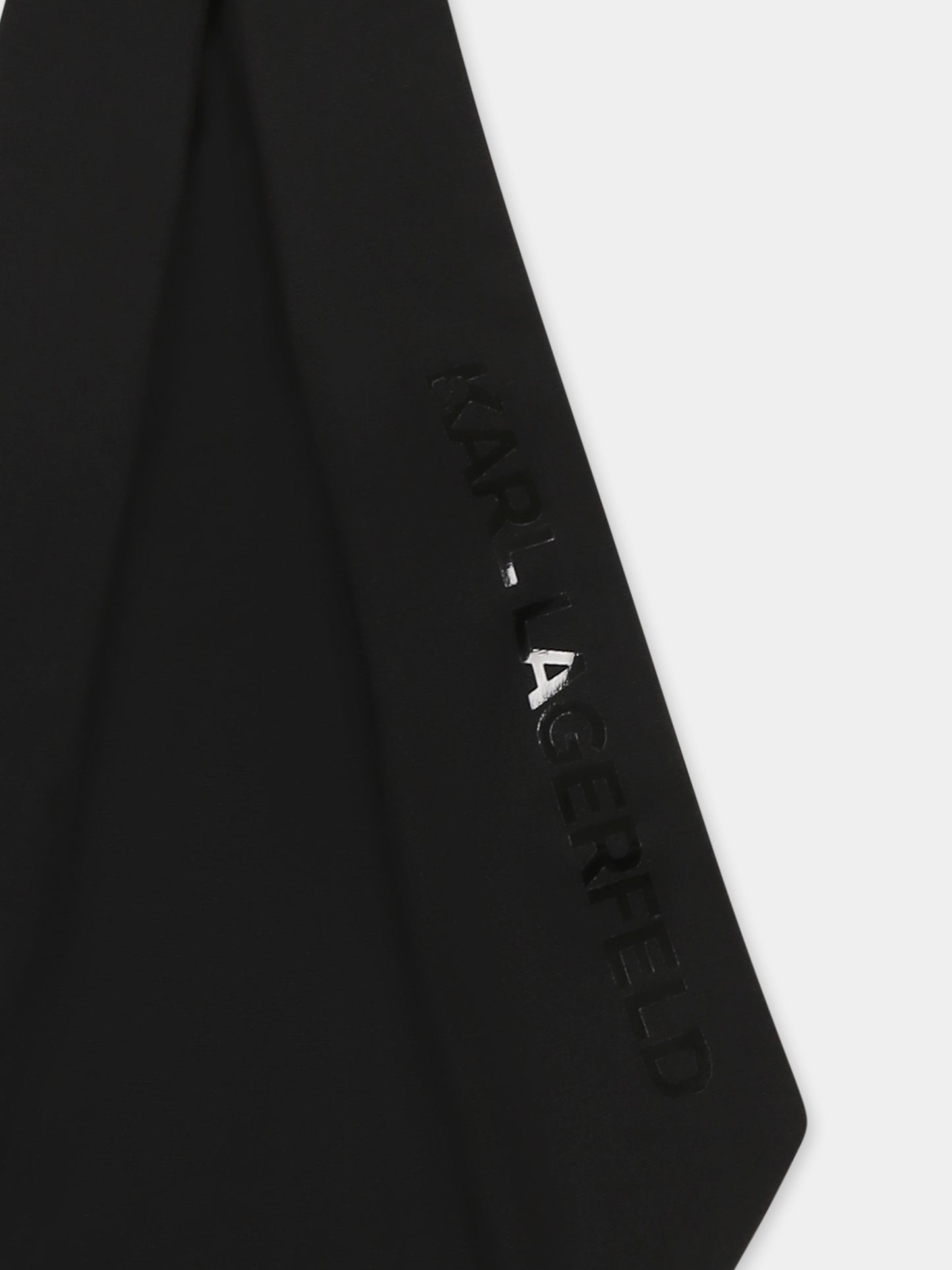 Cravatta nera per bambina con logo,Karl Lagerfeld Kids,Z30578 M41