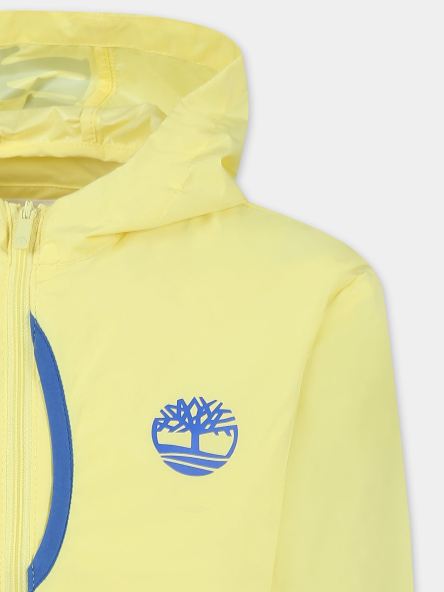 Giacca a vento gialla per bambino con logo,Timberland,T60474 518