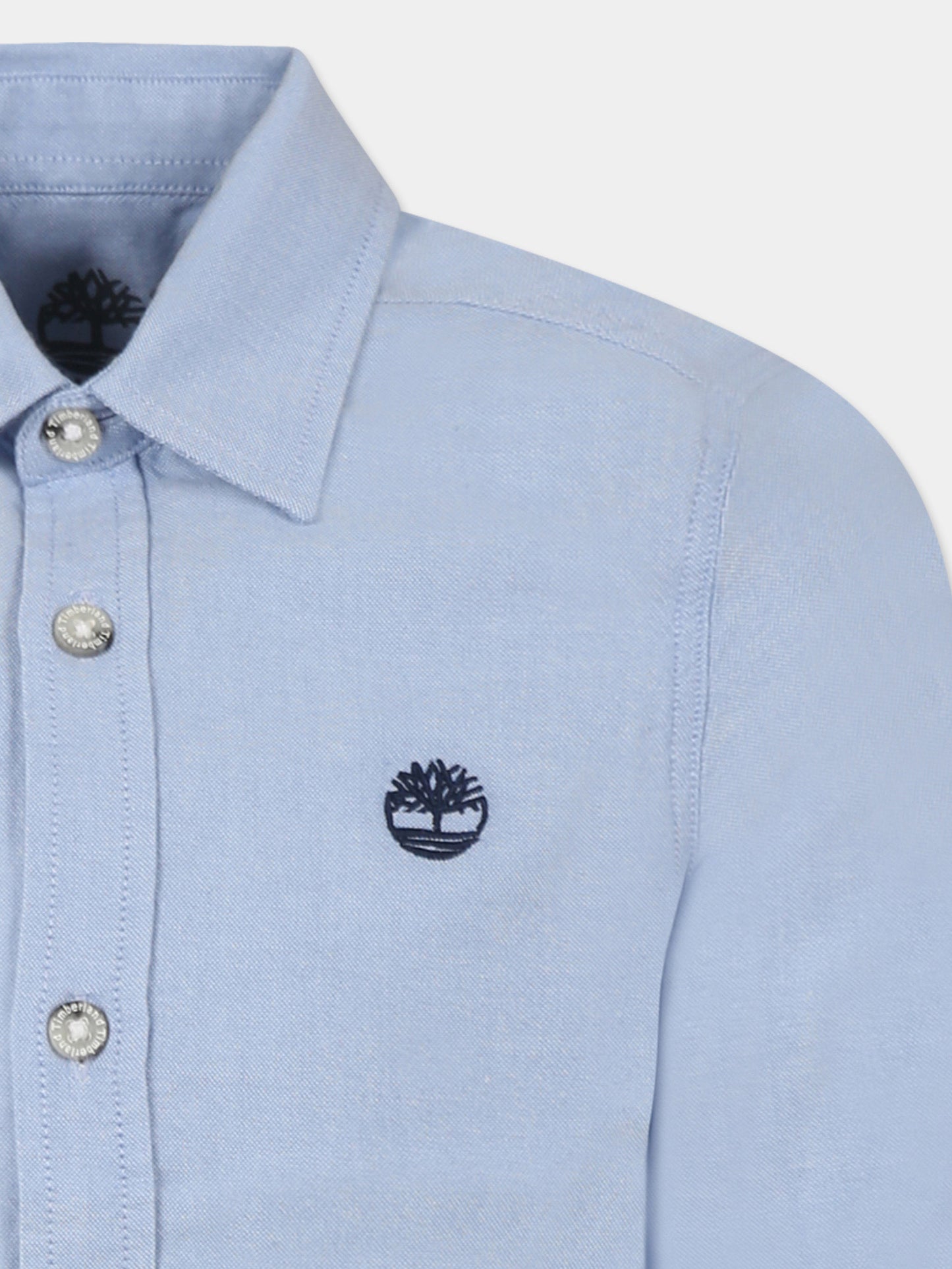 Chemise bleu clair pour garçon avec arbre