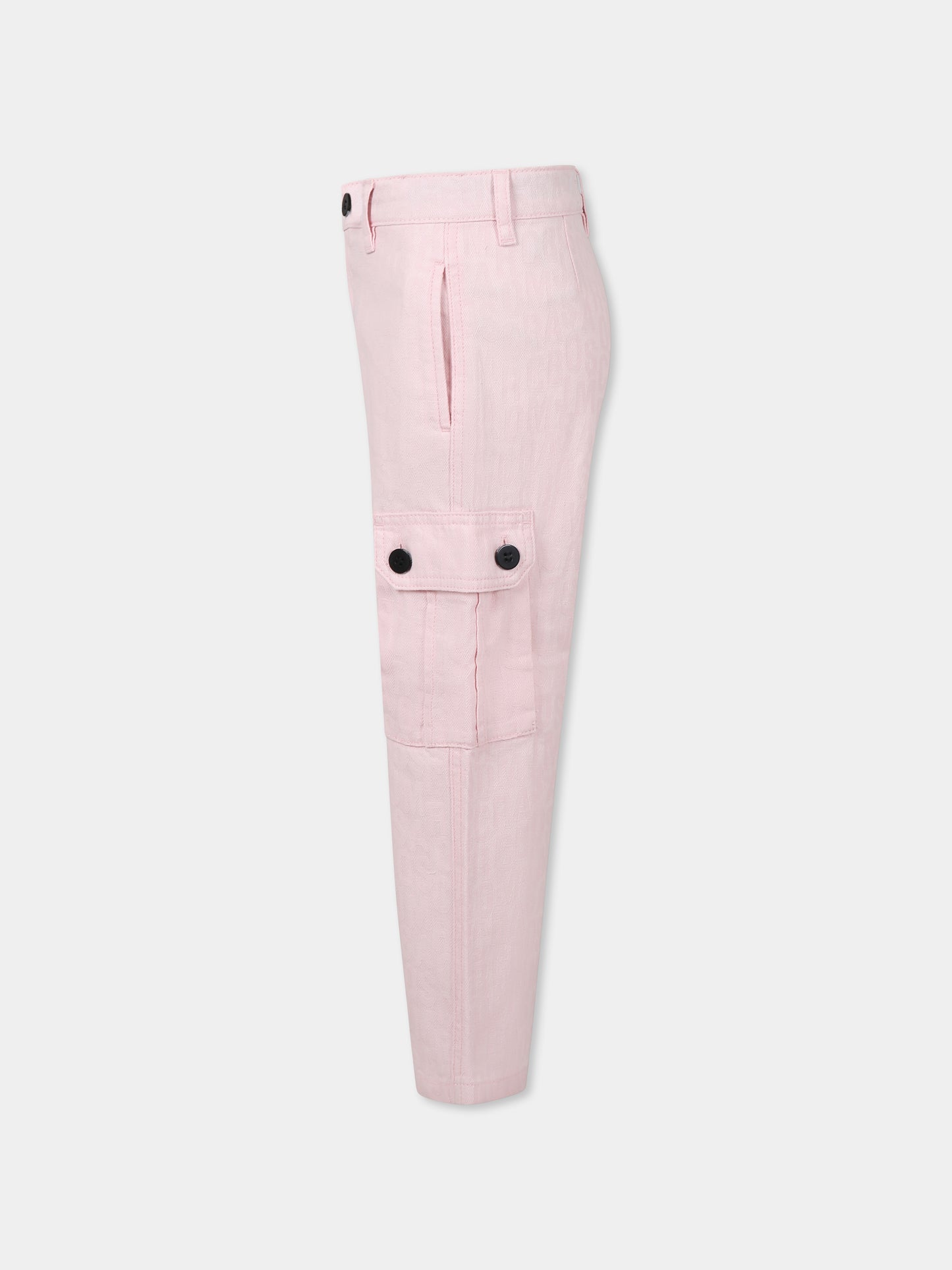 Pantalon rose pour fille avec logo