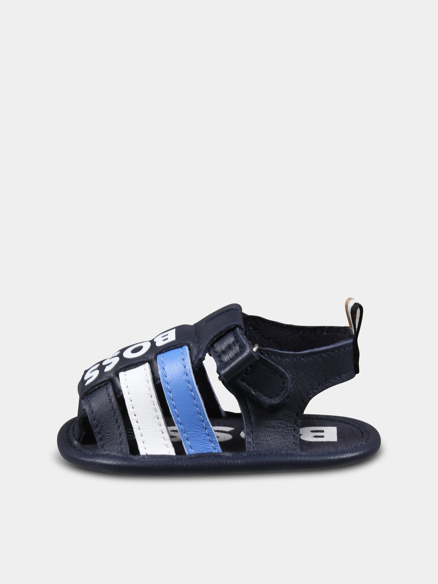 Sandali blu per neonato con logo,Boss,J51668 849