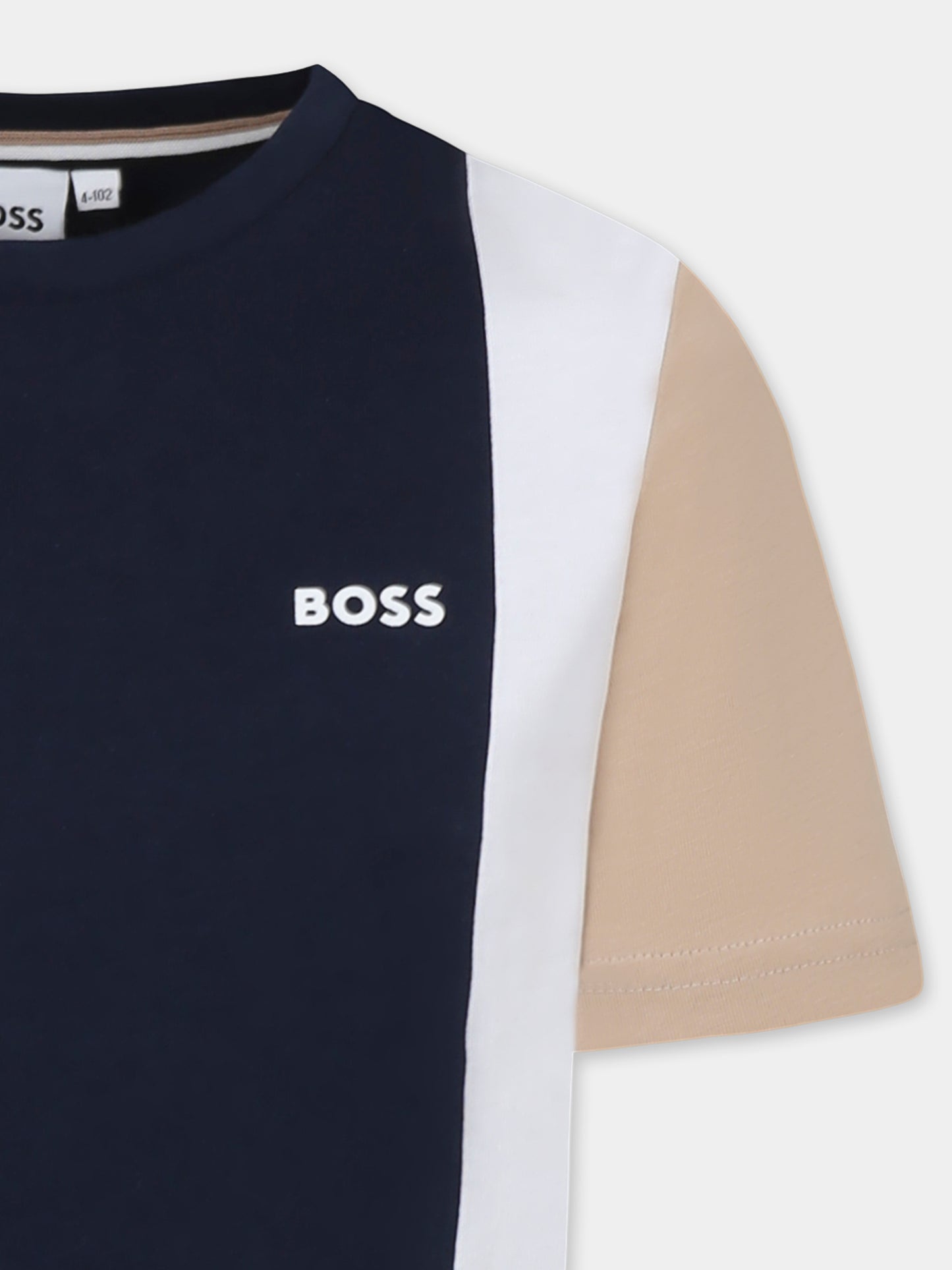 T-shirt bleu pour garçon avec logo