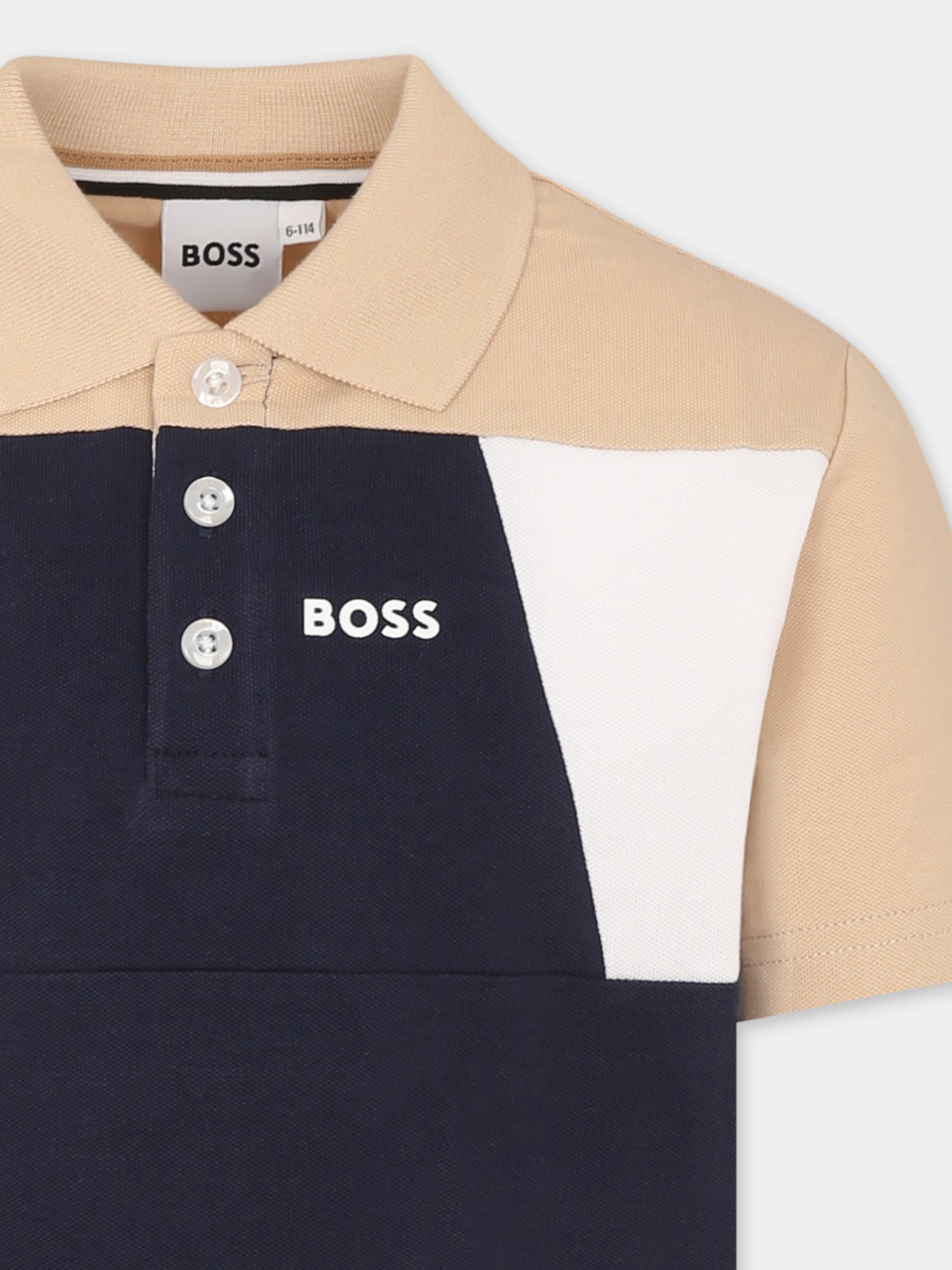 Polo blu per bambino con logo,Boss,J52016 849