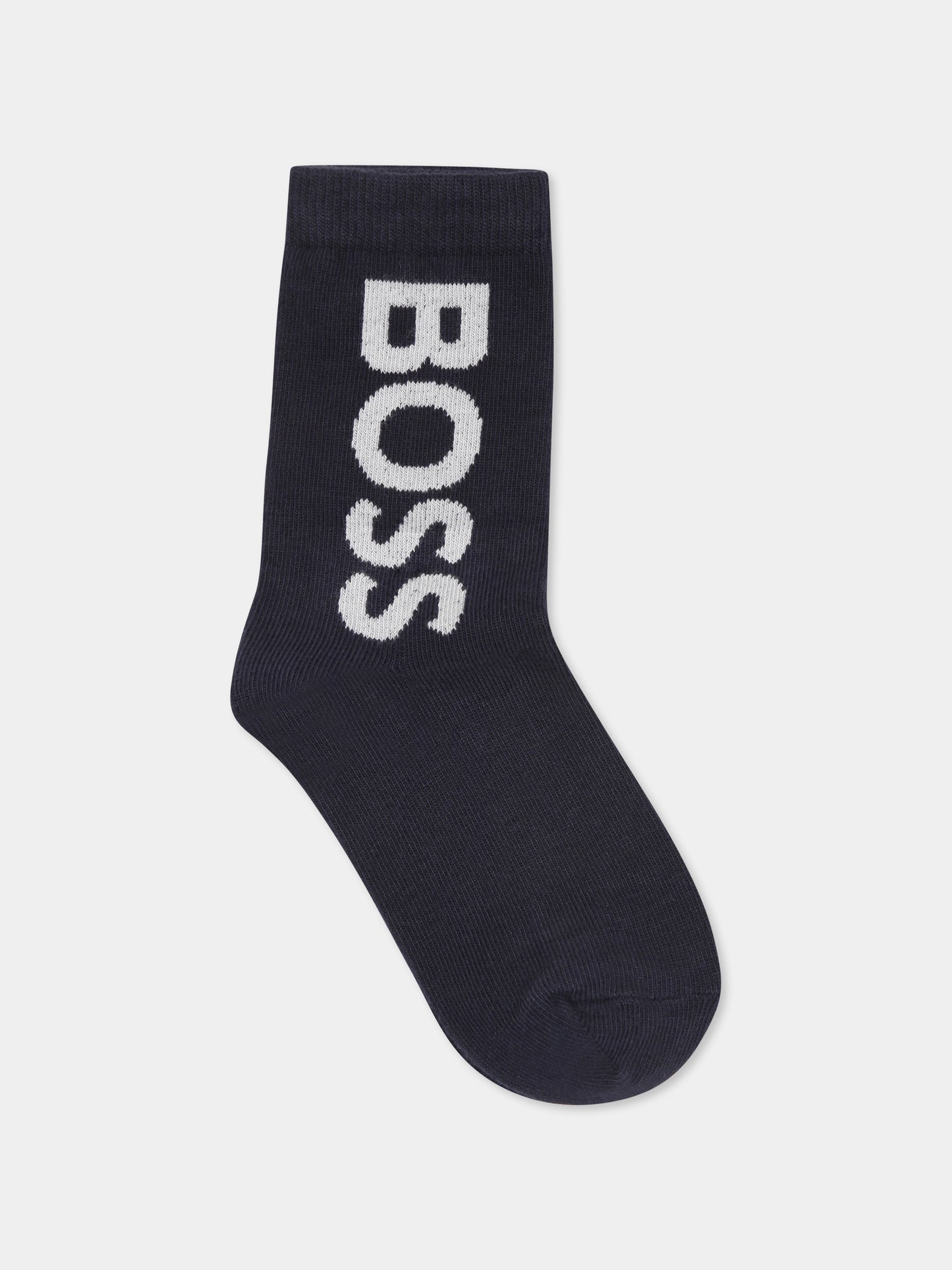 Set calze blu per bambino con logo,Boss,J51743 849