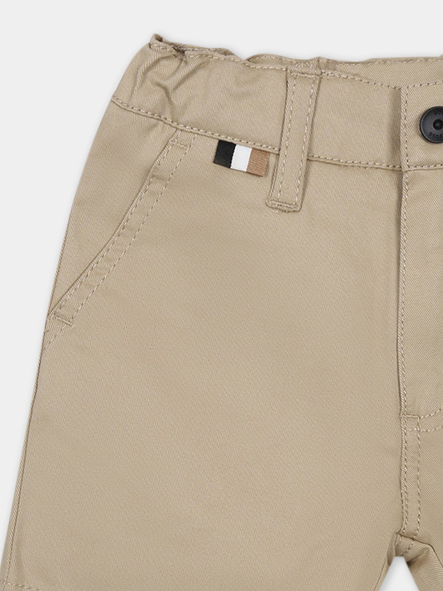 Short beige pour bébé garçon avec logo