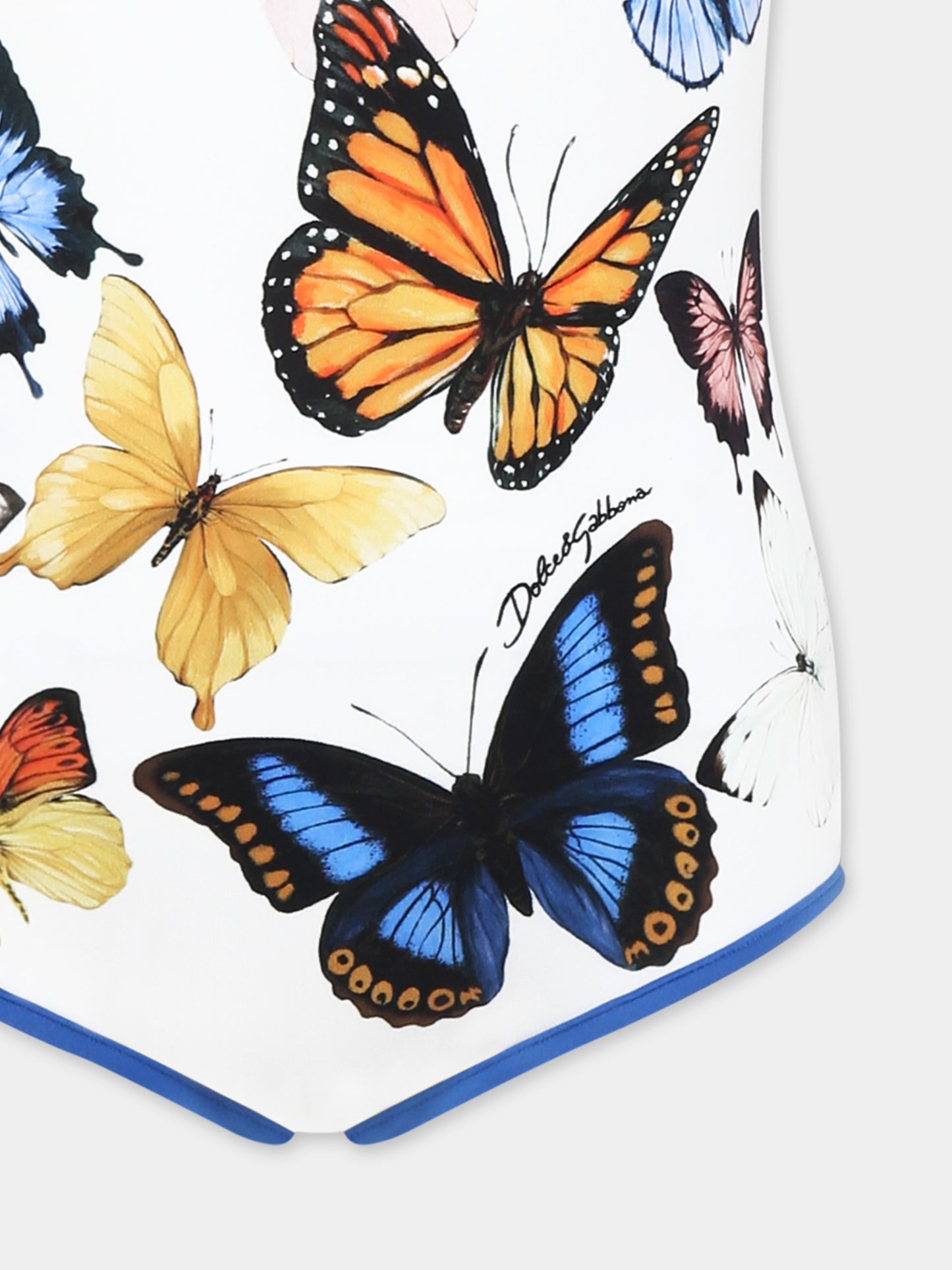Costume intero bianco per bambina con farfalle,Dolce & Gabbana Kids,L5J838 ON03W HB5KB