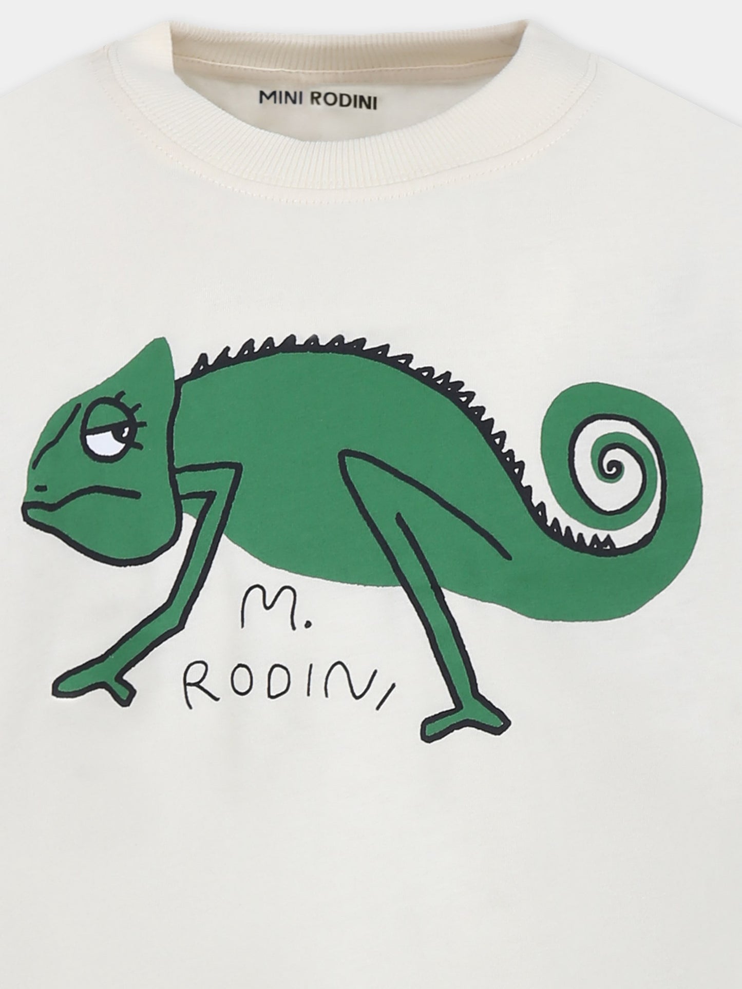 T-shirt ivoire pour garçon avec caméléon