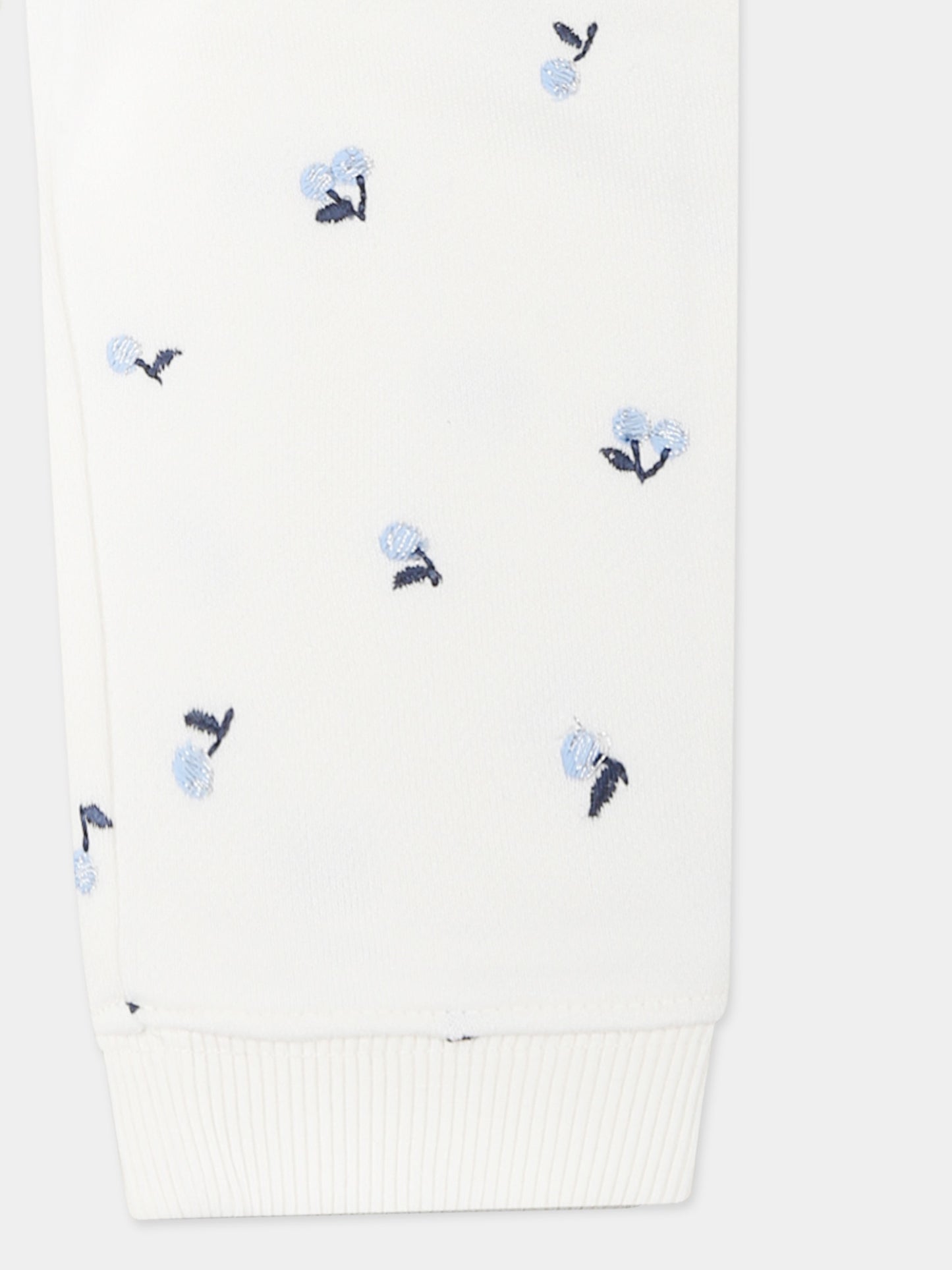 Pantalon ivoire pour bébé fille avec cerises