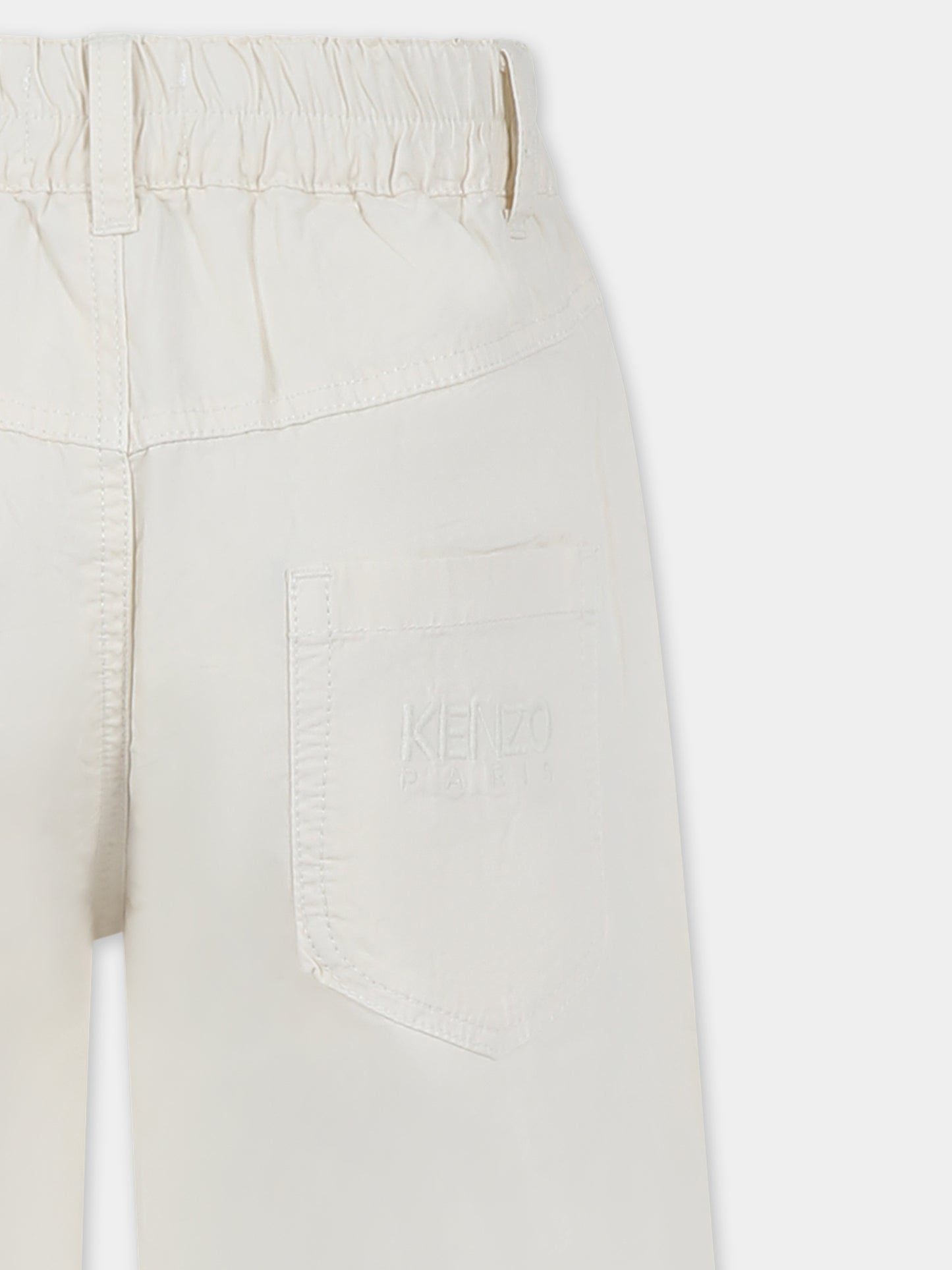 Pantaloni beige per bambina con logo,Kenzo Kids,K61002 21G