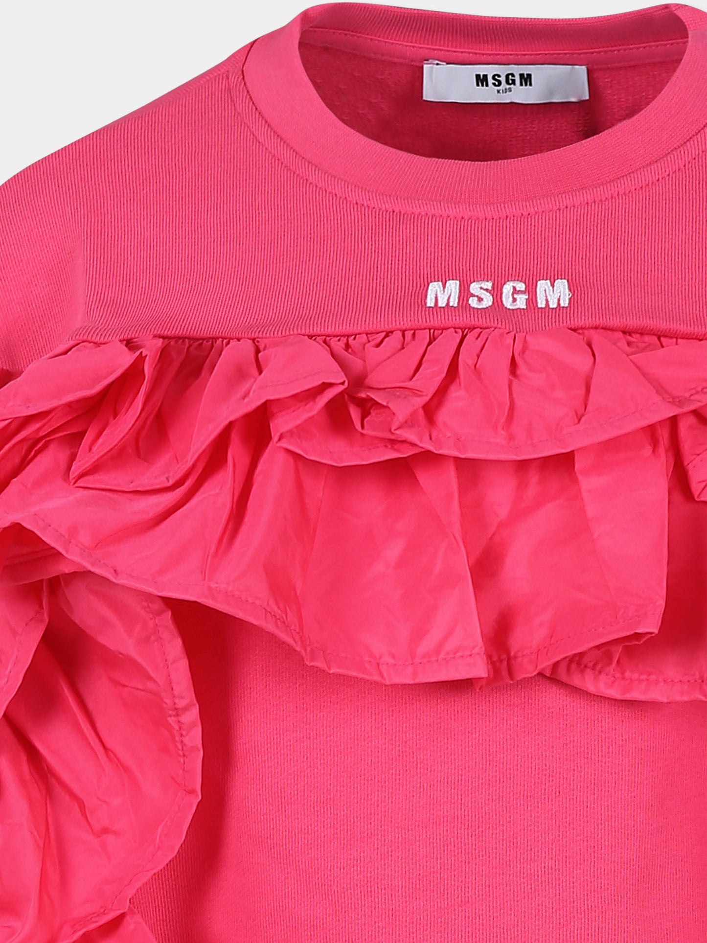 Felpa fucsia per bambina con logo,Msgm Kids,S4MSJGSW135 044