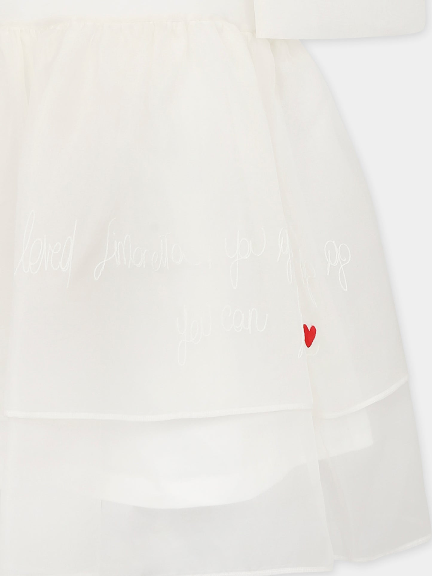 Robe blanche pour fille avec écriture