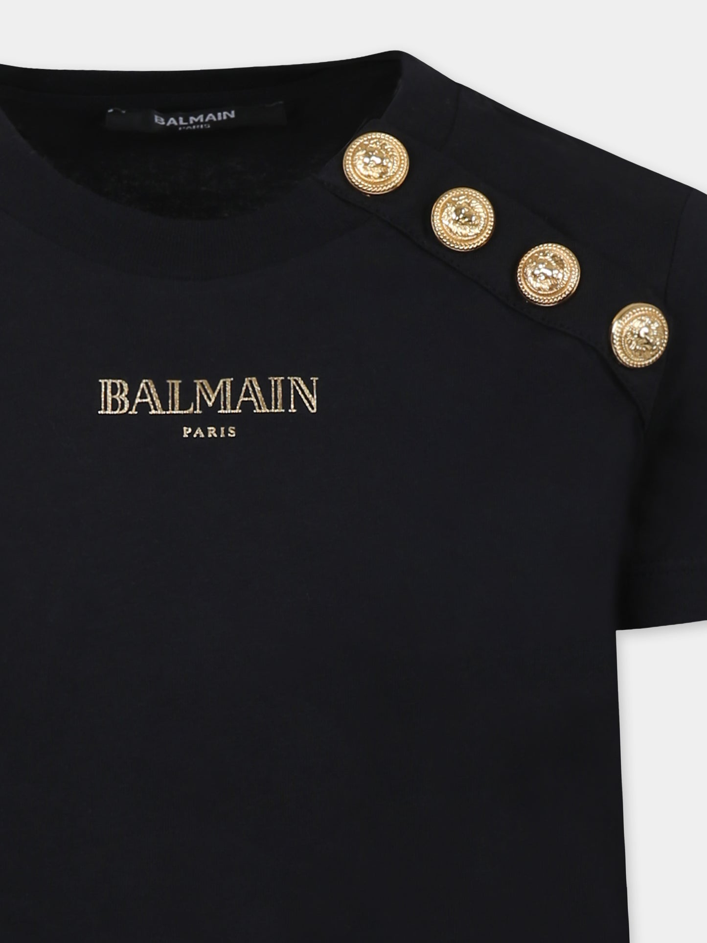 T-shirt noir pour fille avec logo