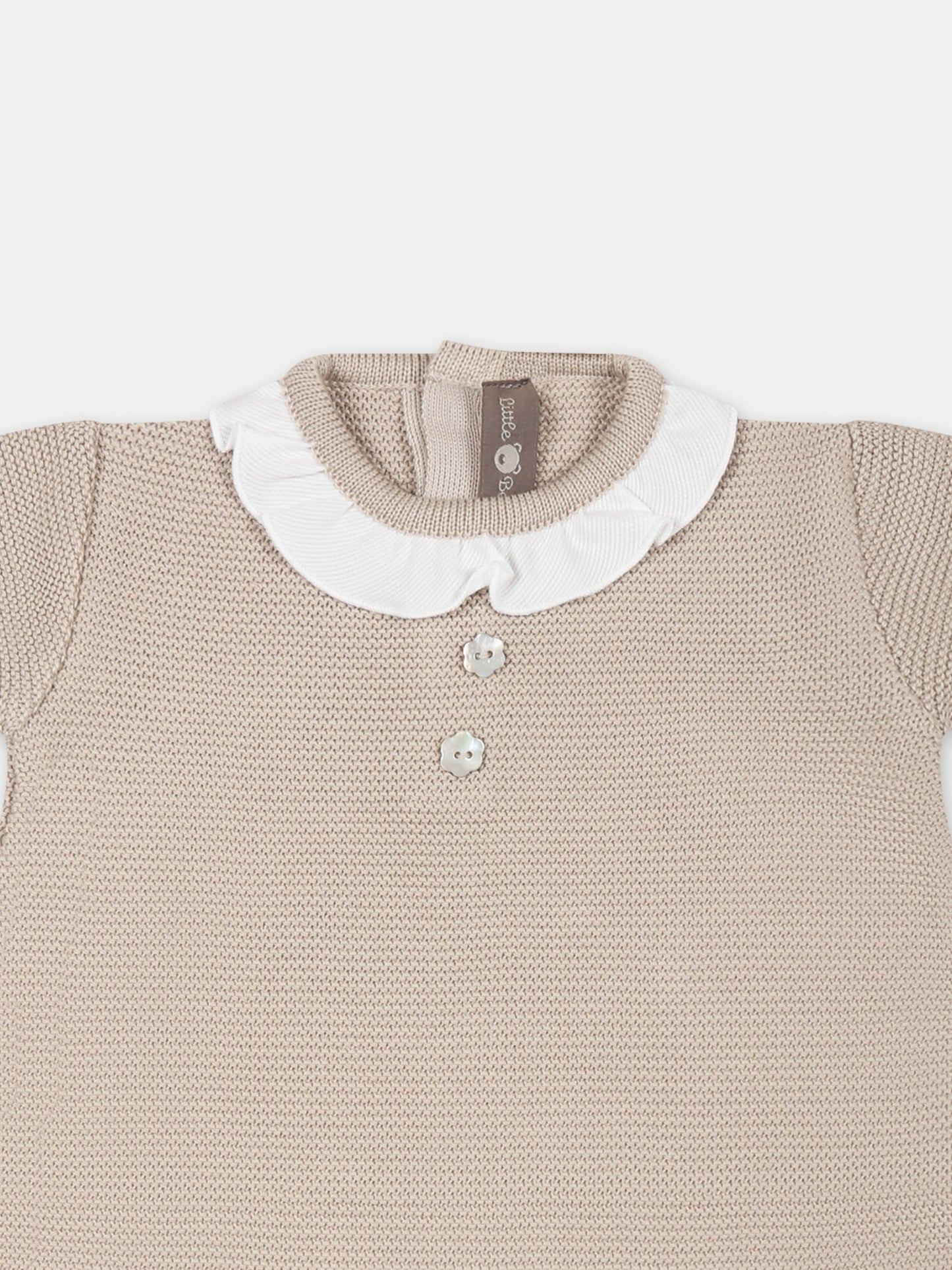 Barboteuse beige pour bébé fille