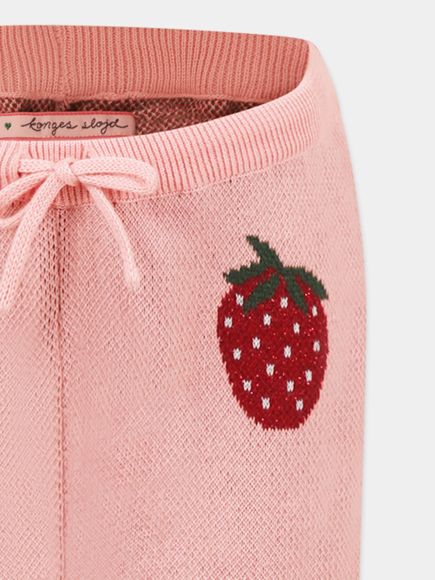 Pantalon rose pour fille avec fraises