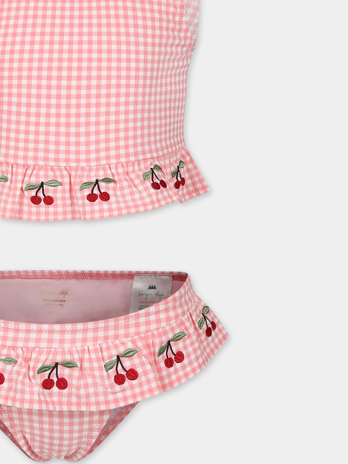 Bikini rose pour fille avec cerises