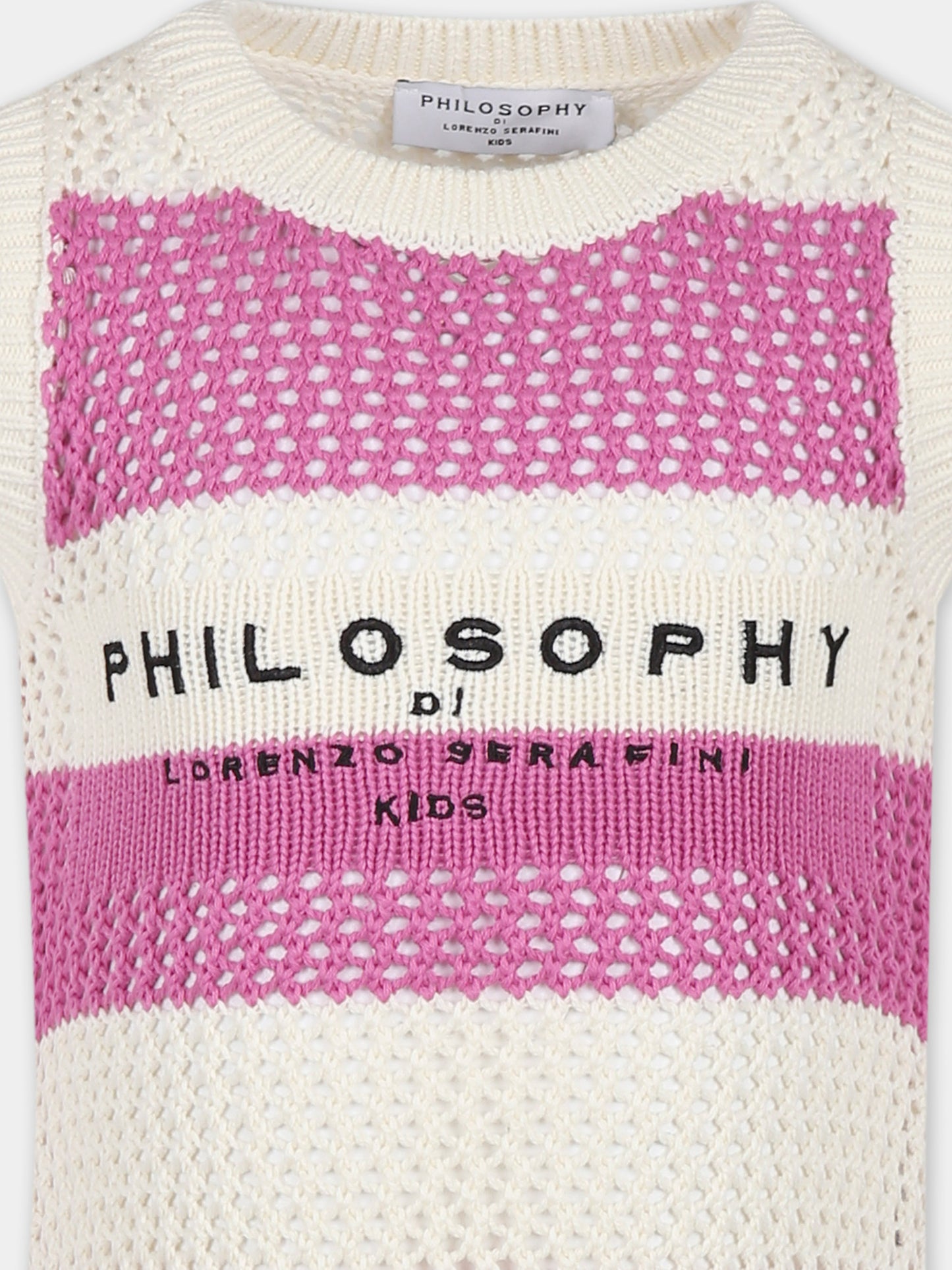 Vestito fucsia per bambina con logo,Philosophy,I9E035 5706 P493