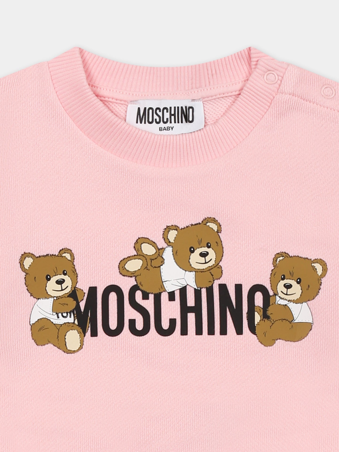 Sweat-shirt rose pour bébé fille avec Teddy Bears