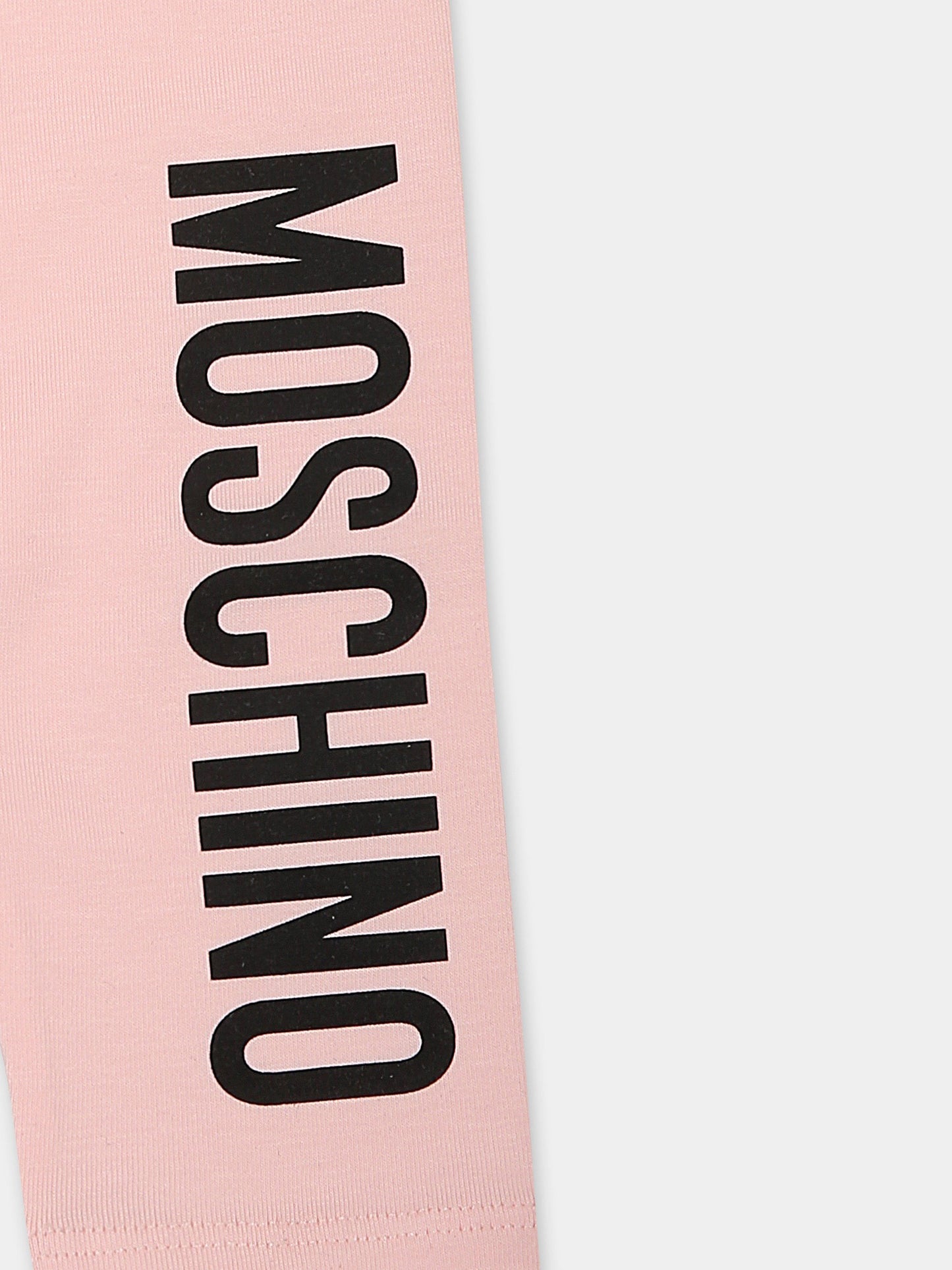 Legging rose pour bébé fille avec logo