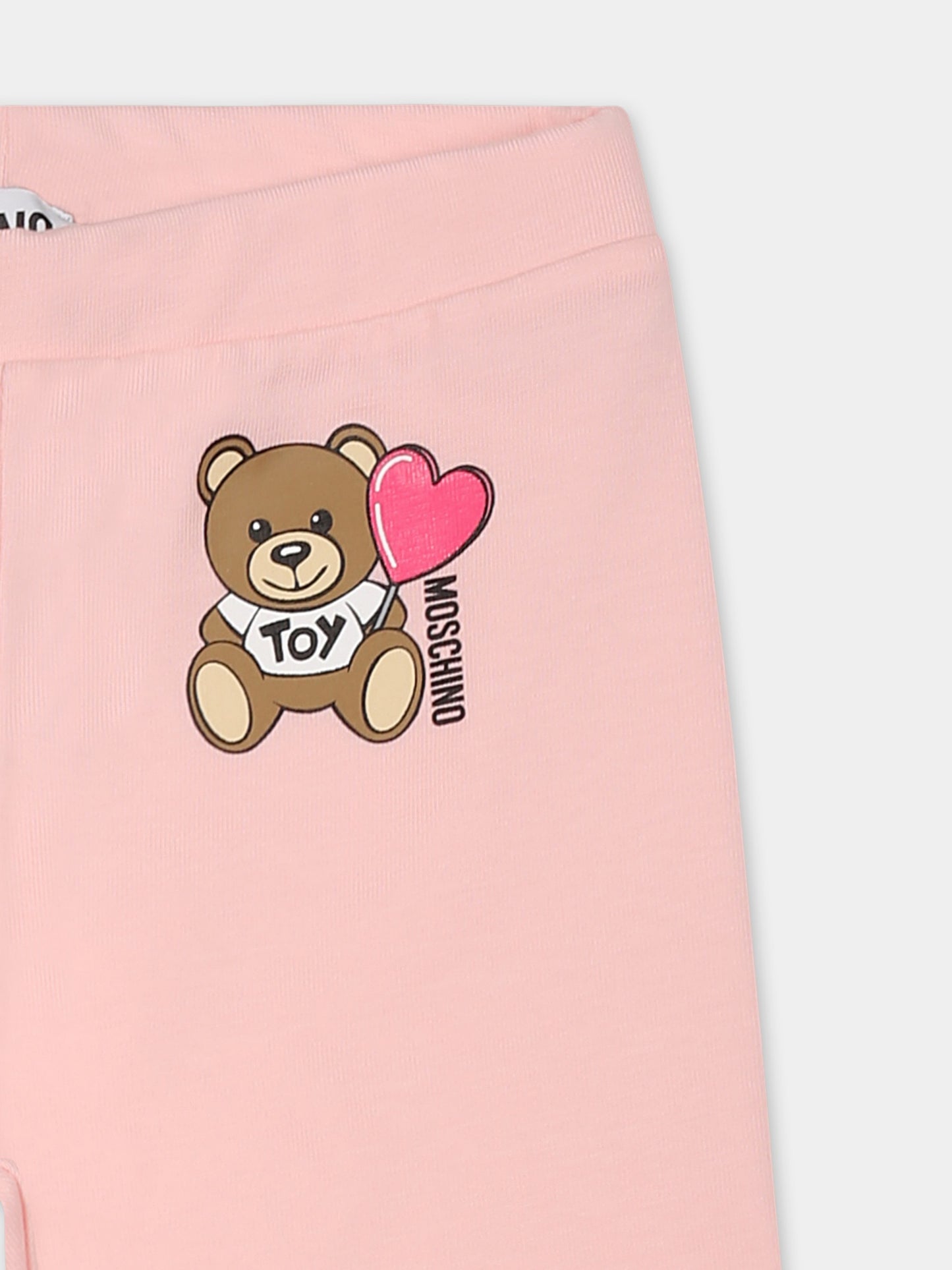 Legging rose pour bébé fille avec Teddy Bear