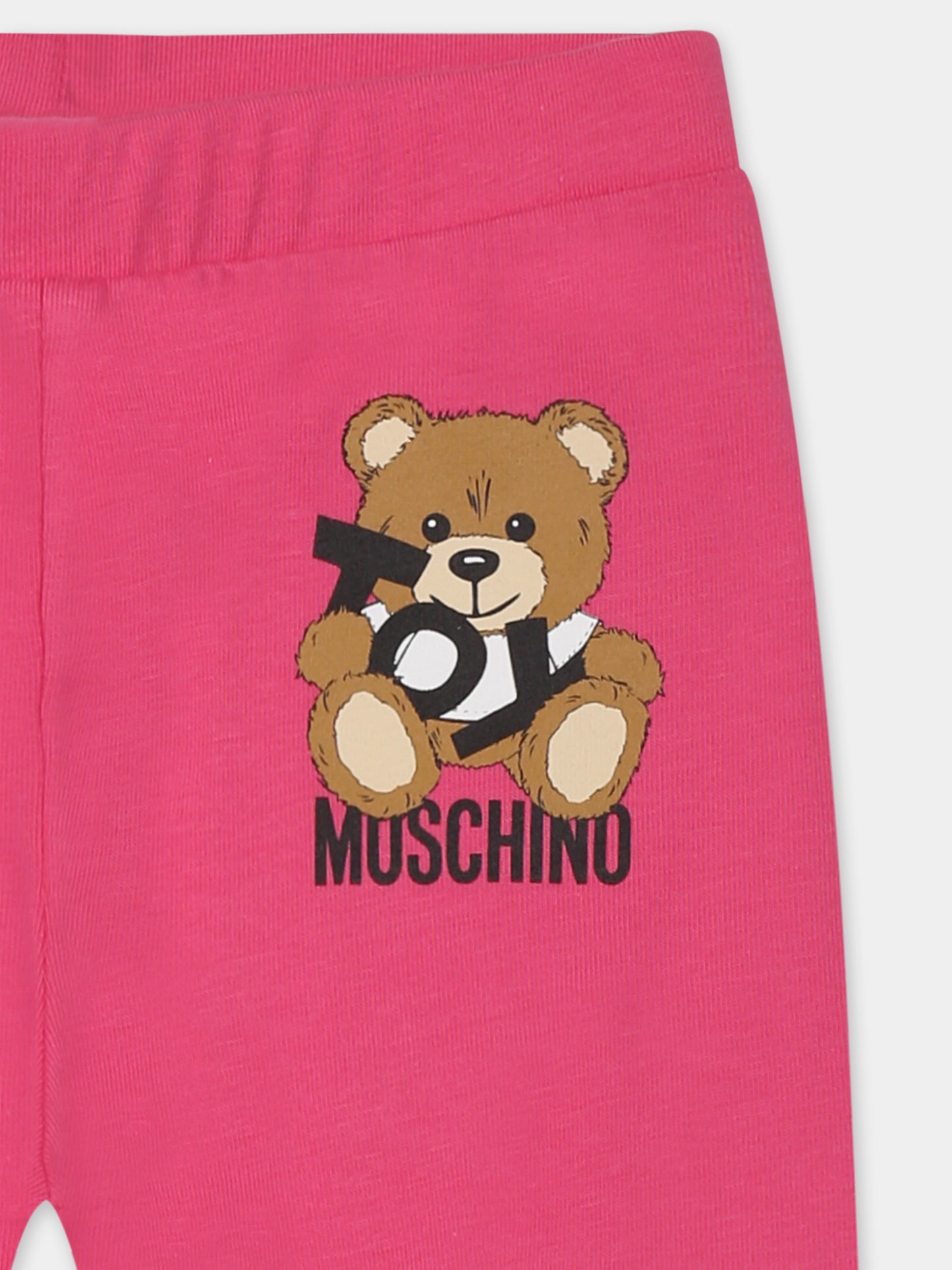 Legging fuchsia pour bébé fille avec Teddy Bear