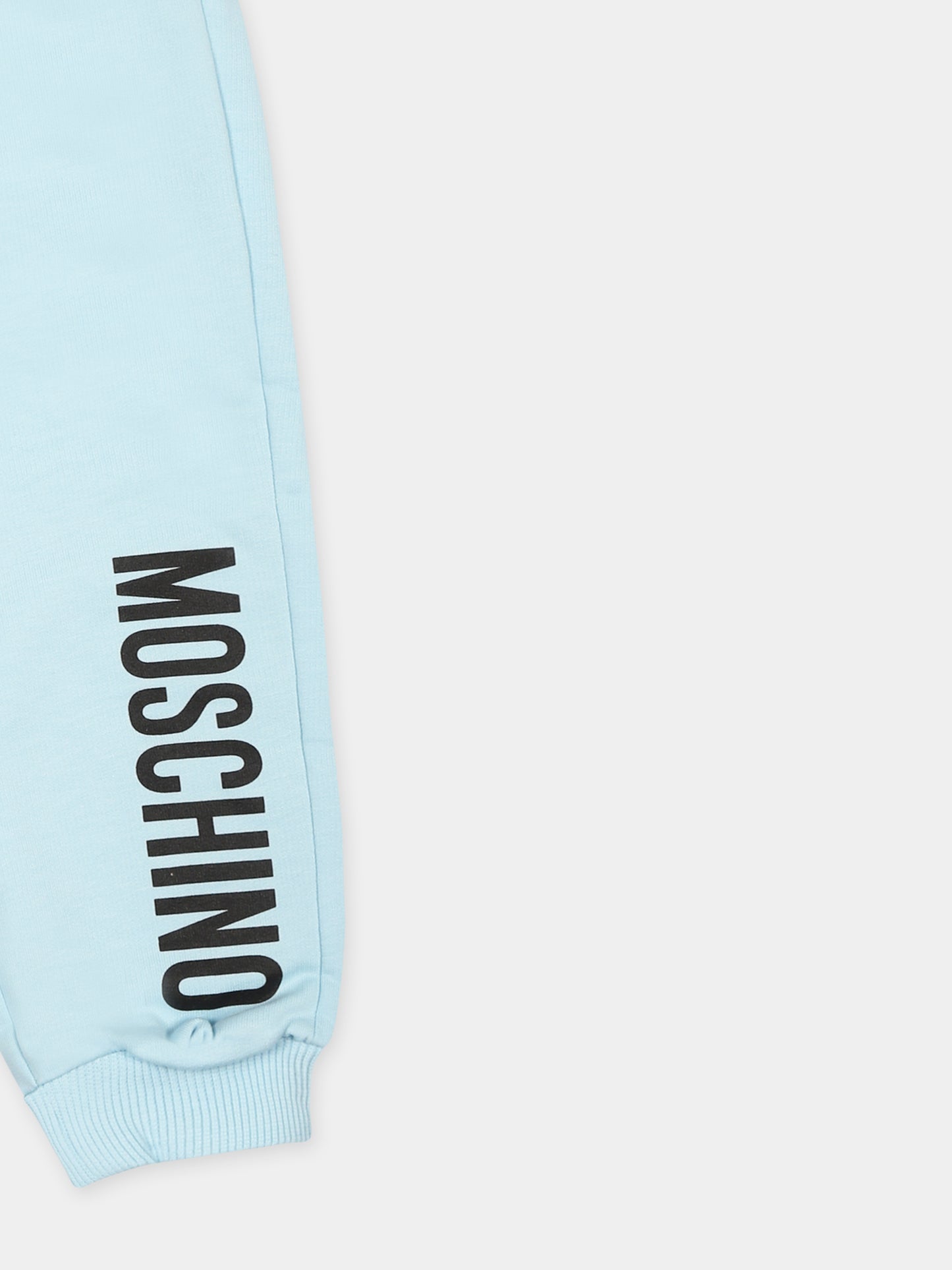 Pantalon bleu clair pour bébé garçon avec logo