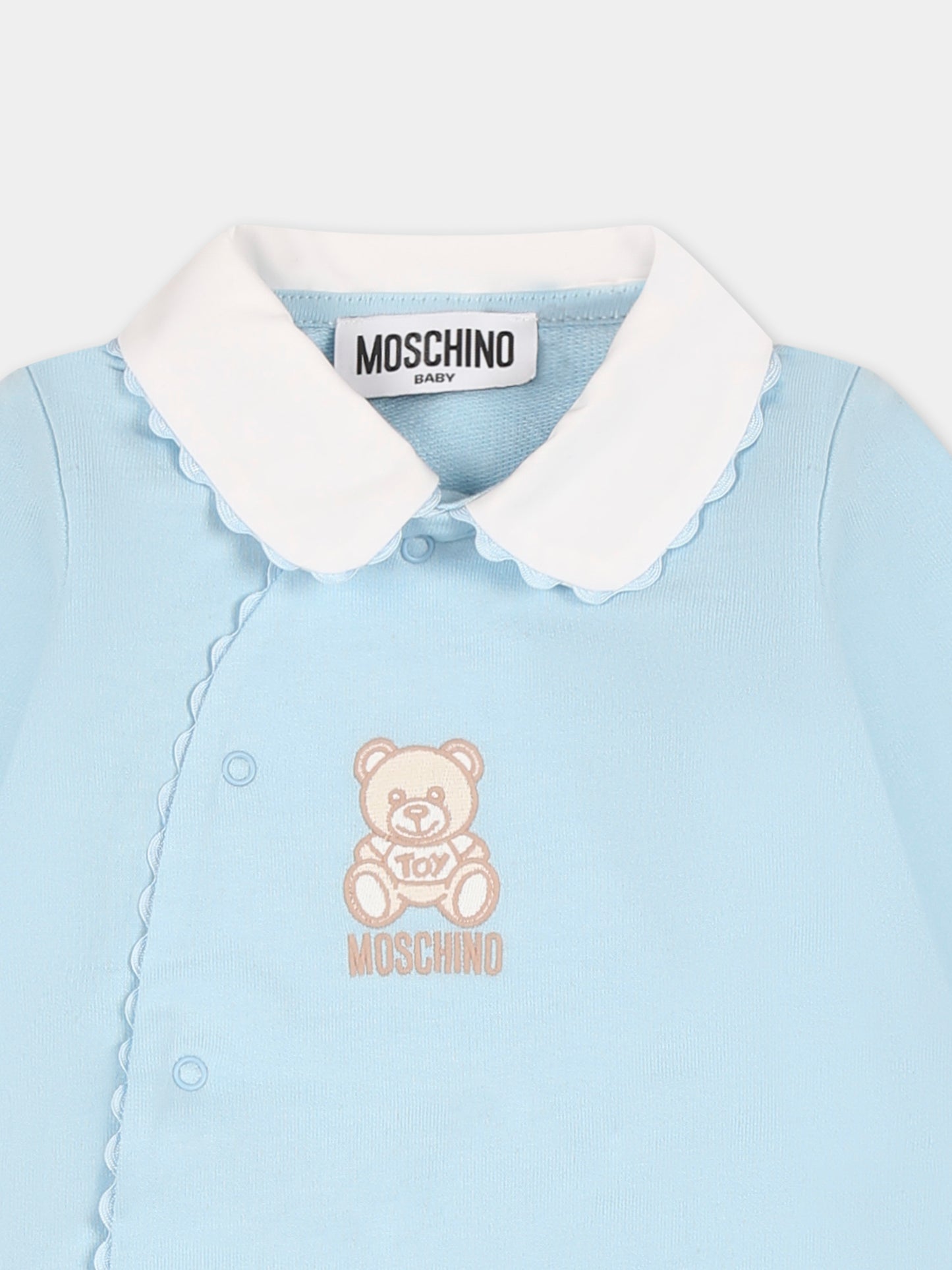 Tutina celeste per neonato con Teddy Bear,Moschino Kids,MUY07L LCA19 40304