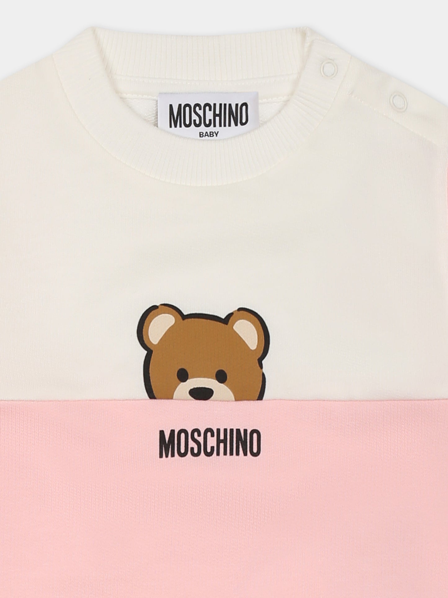 Sweat rose pour bébé fille avec Teddy Bear