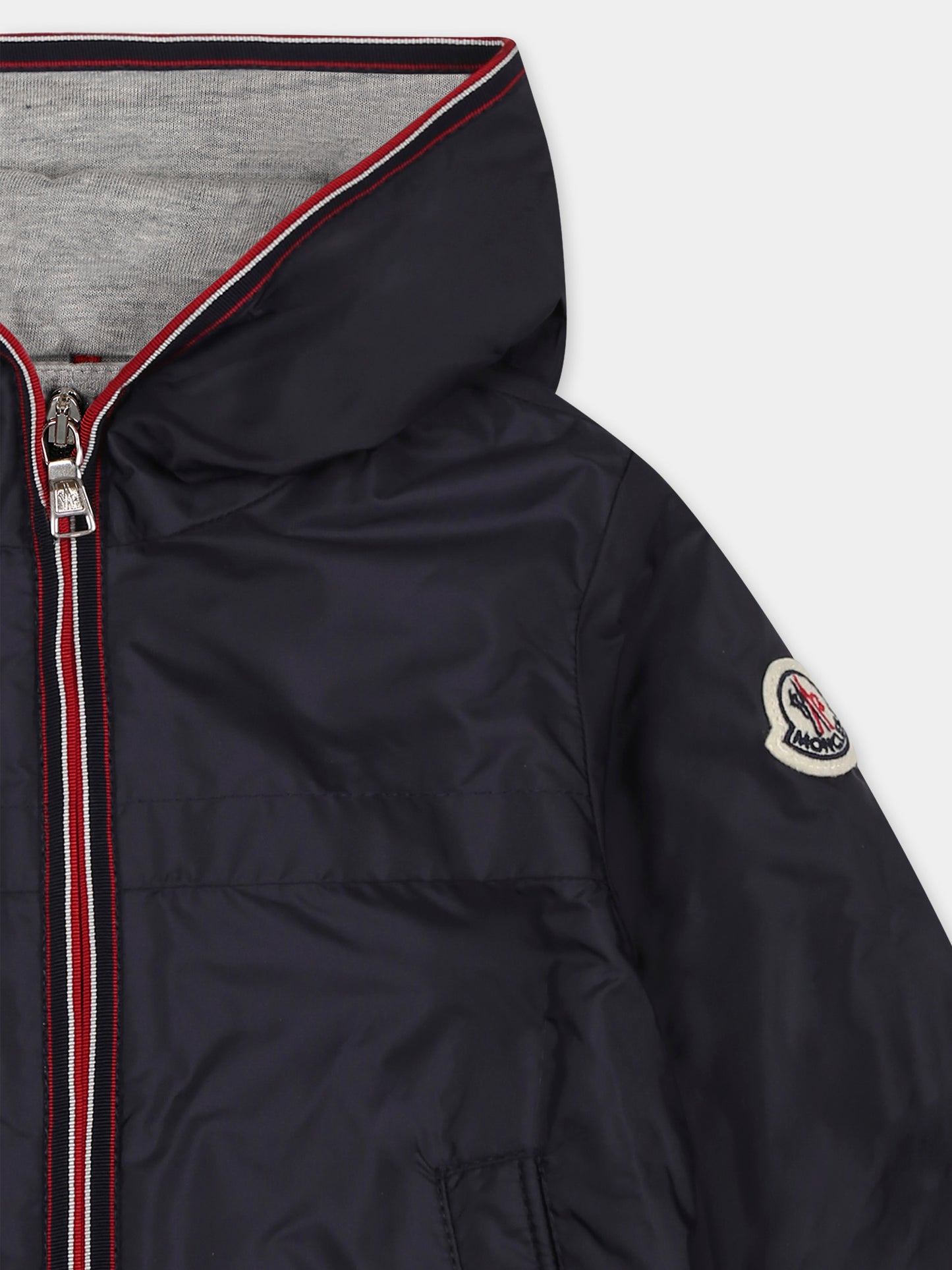 Giacca a vento Anton blu per neonato con logo,Moncler Kids,K1951 1A00022 53A5E 742