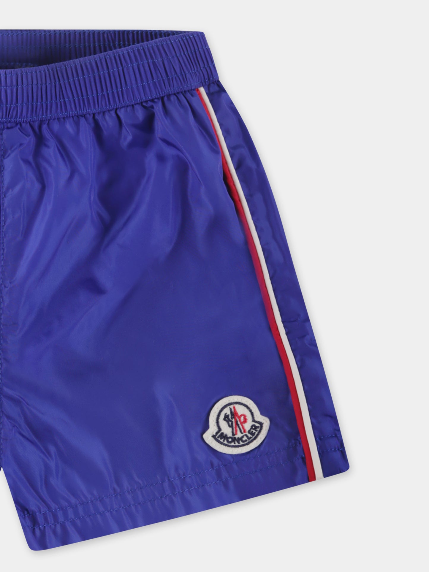 Boxer mare blu per neonato con logo,Moncler Kids,K1951 2C00004 53326 739