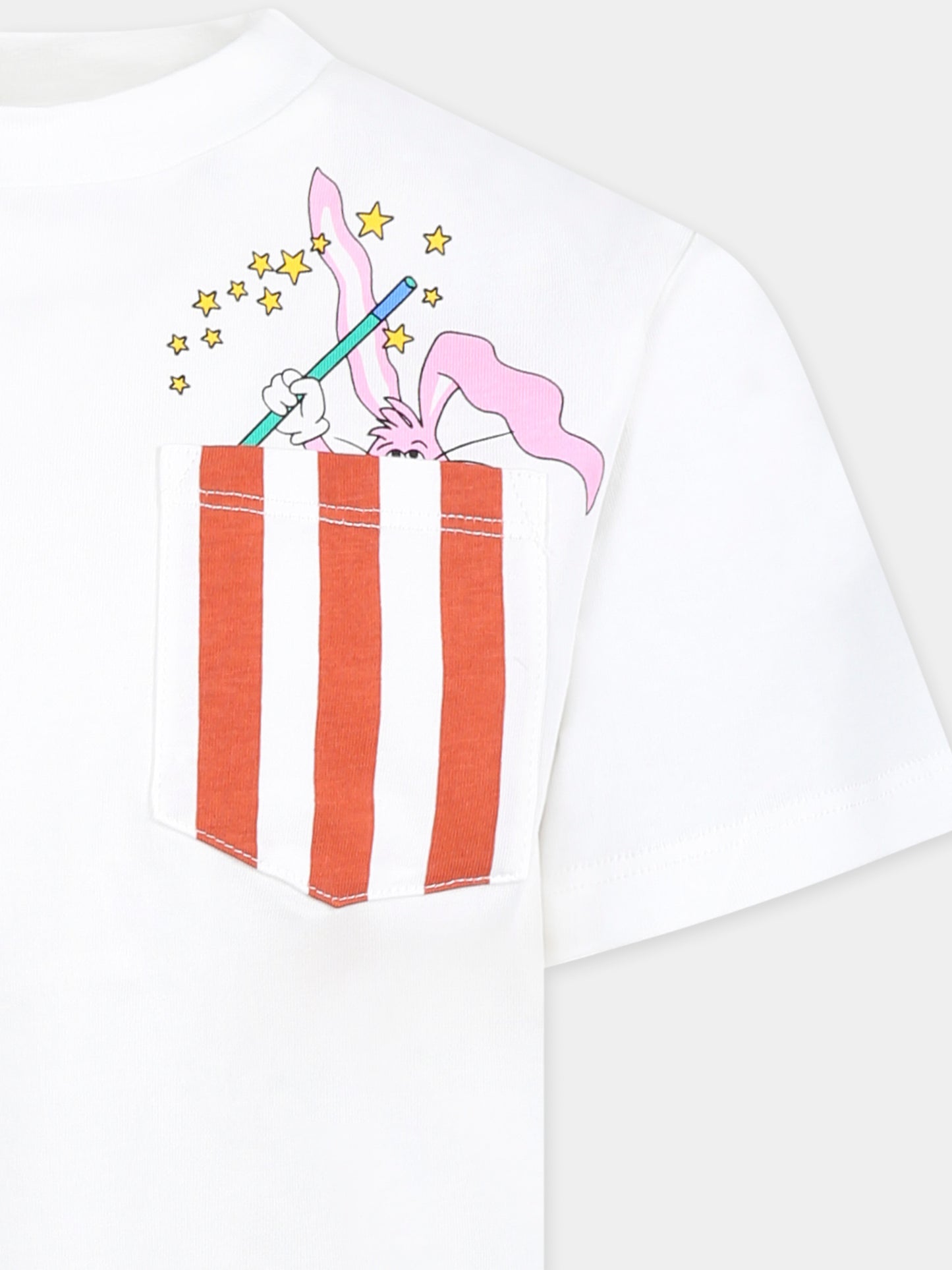 T-shirt blanc pour garçon avec lapin