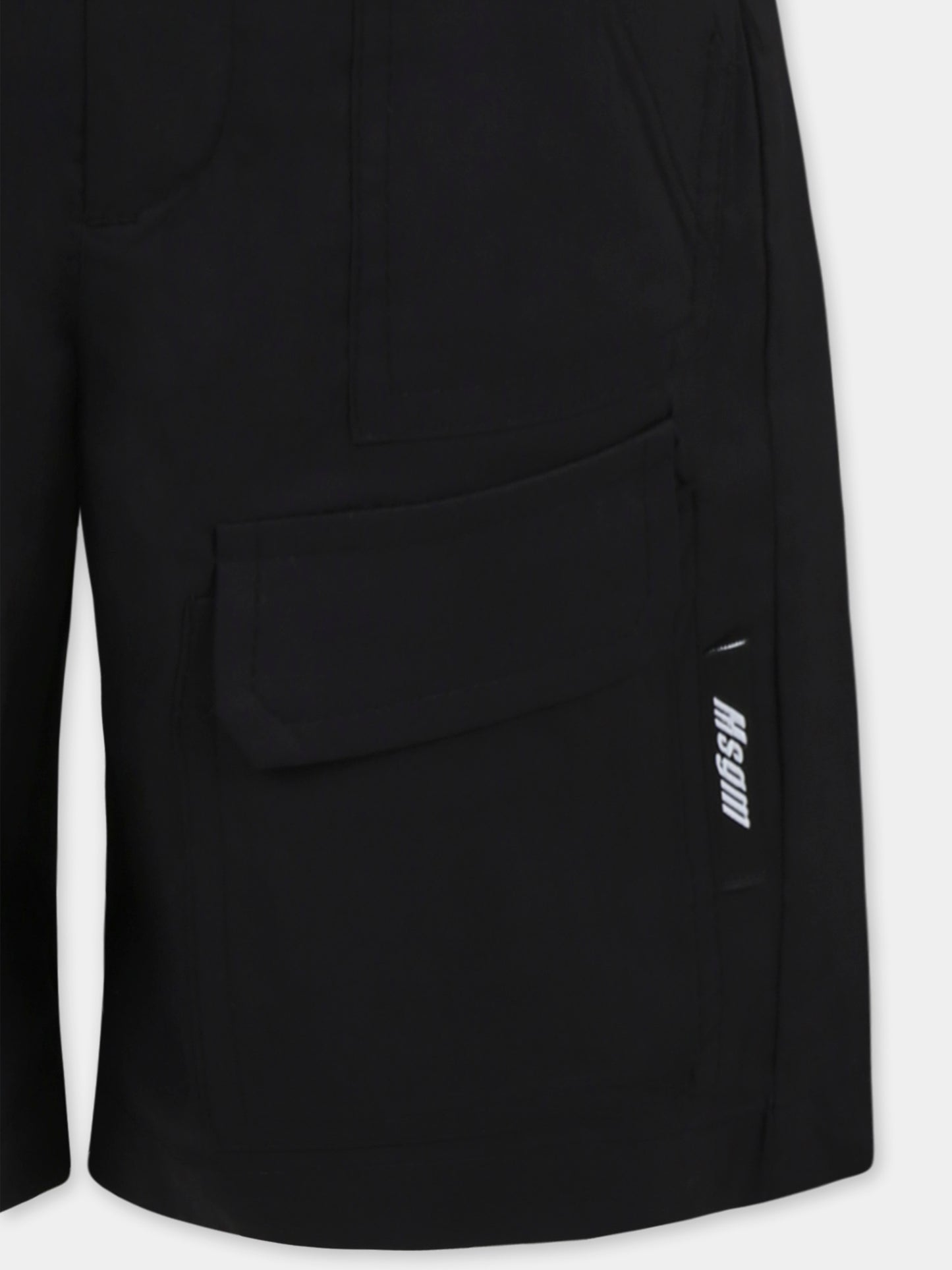 Shorts neri per bambino con logo,Msgm Kids,S5MSJBBE141 110