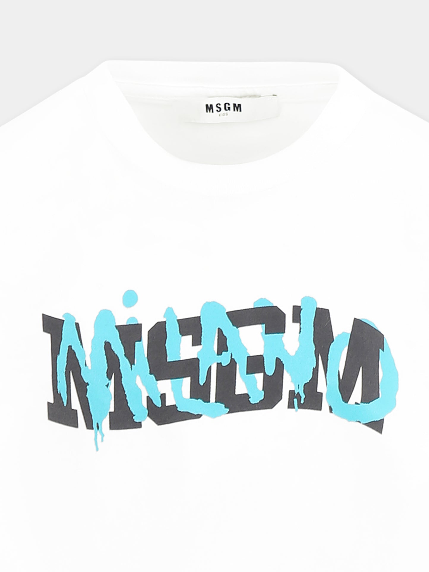 T-shirt blanc pour garçon avec logo