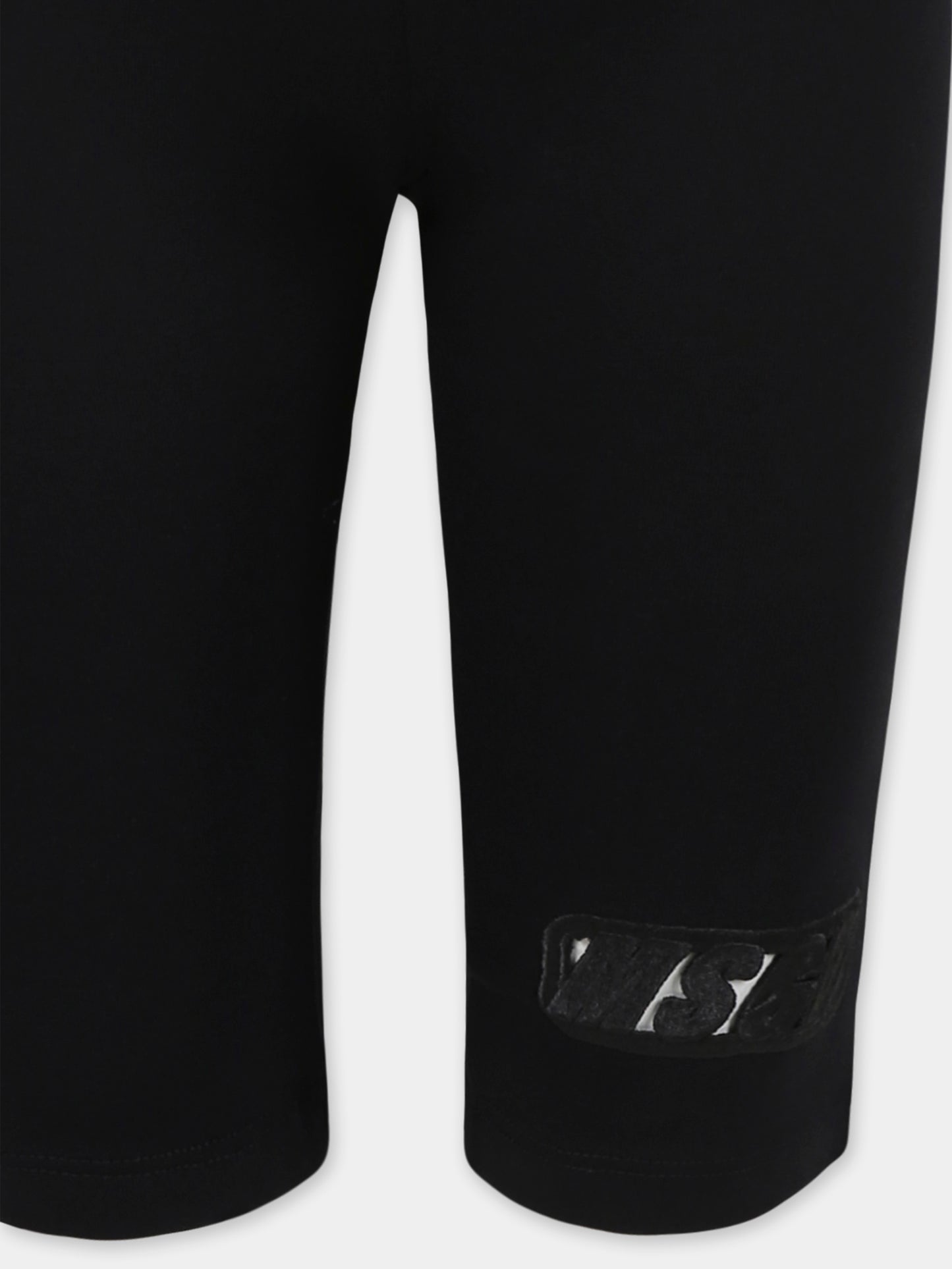 Shorts neri per bambina con logo,Msgm Kids,S5MSJGCL087 110